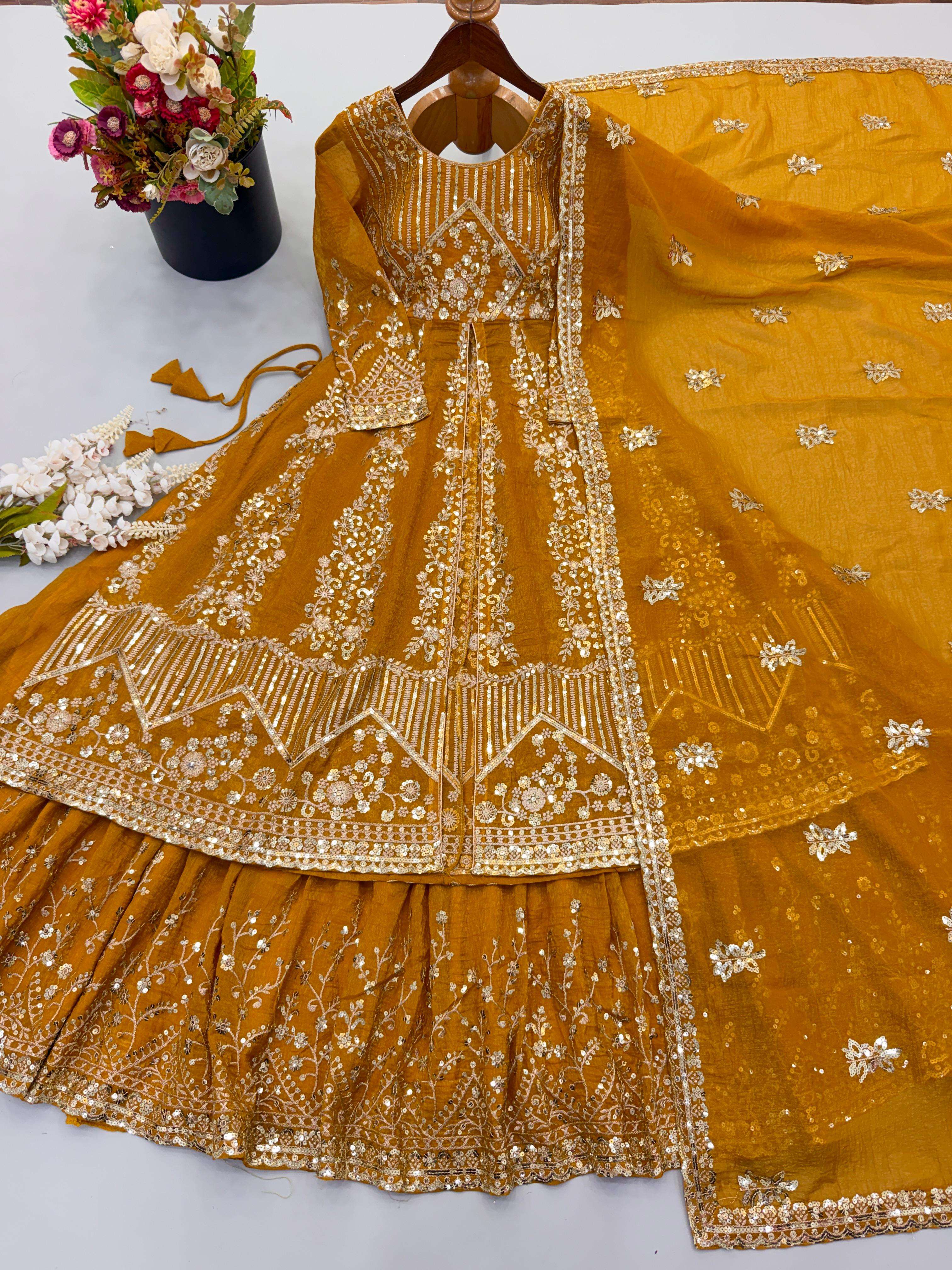 SR 1681 SILK HEAVY BEAUTIFUL DESIGNER WEDDING FUNCTION WEAR SUIT