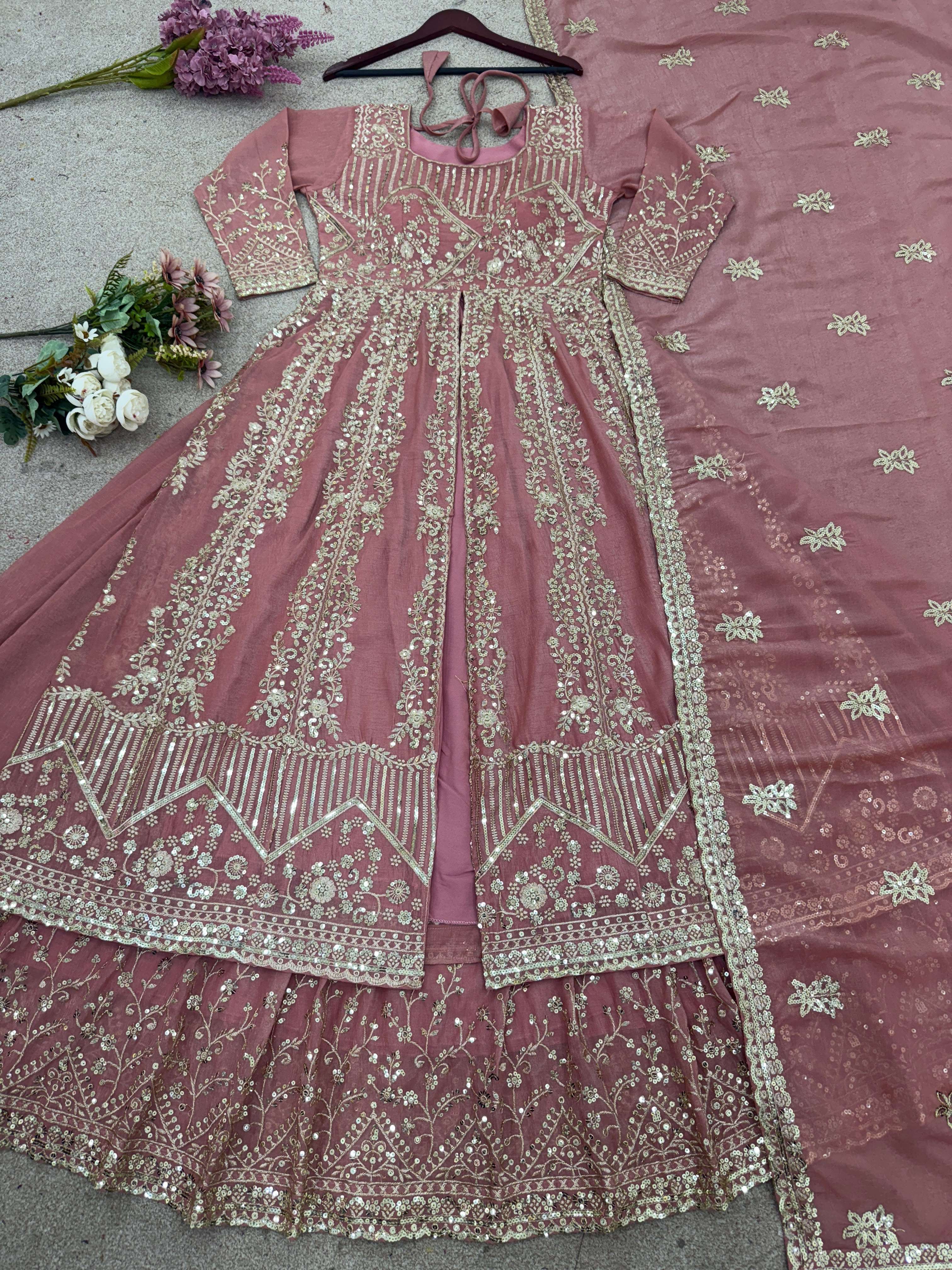 SR 1681 SILK HEAVY BEAUTIFUL DESIGNER WEDDING FUNCTION WEAR SUIT
