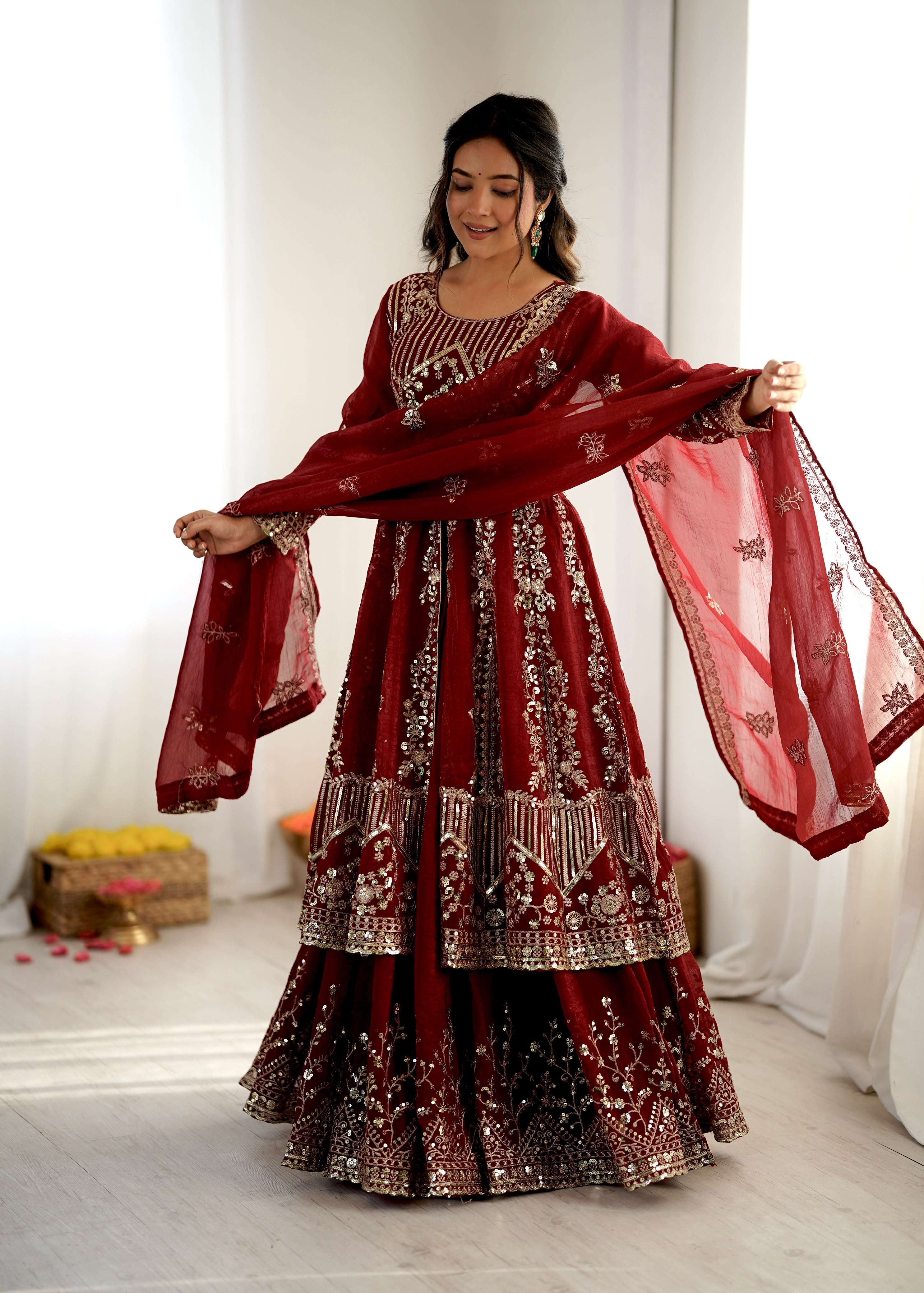 SR 1681 SILK HEAVY BEAUTIFUL DESIGNER WEDDING FUNCTION WEAR SUIT