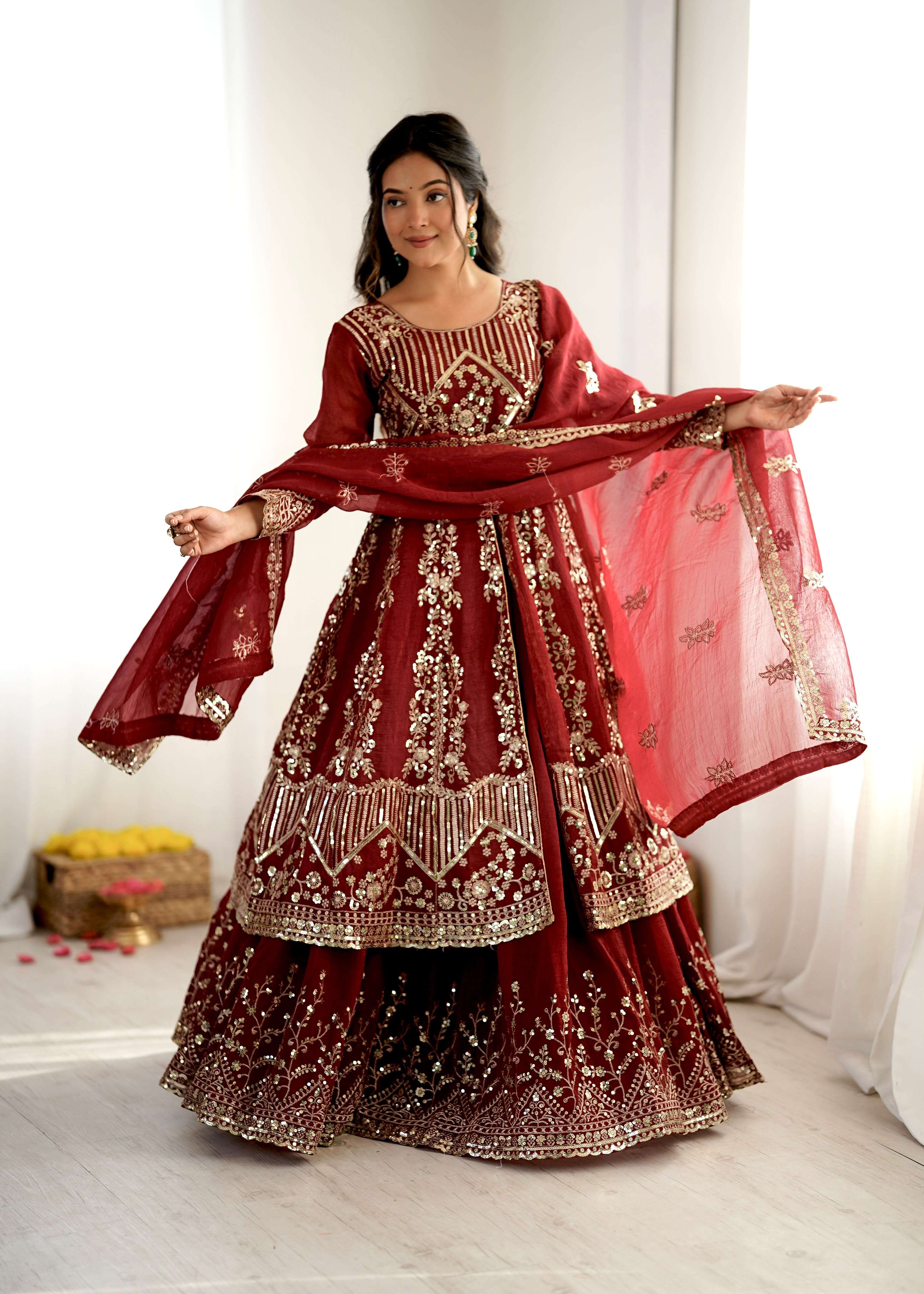 SR 1681 SILK HEAVY BEAUTIFUL DESIGNER WEDDING FUNCTION WEAR SUIT