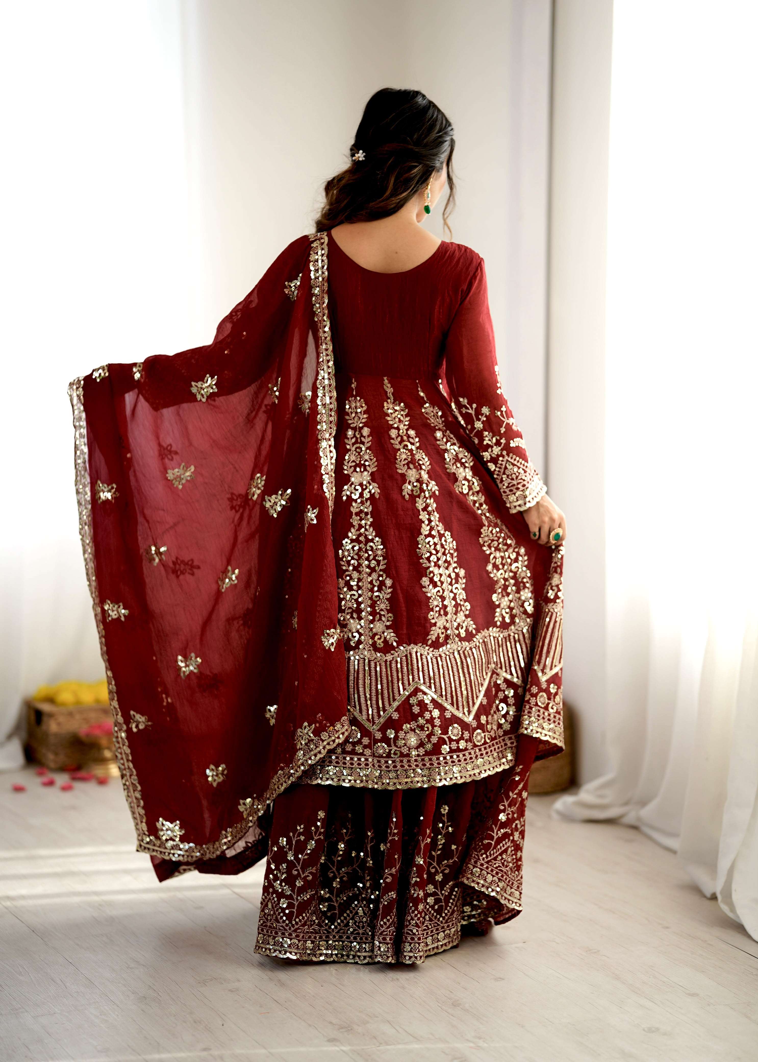 SR 1681 SILK HEAVY BEAUTIFUL DESIGNER WEDDING FUNCTION WEAR SUIT