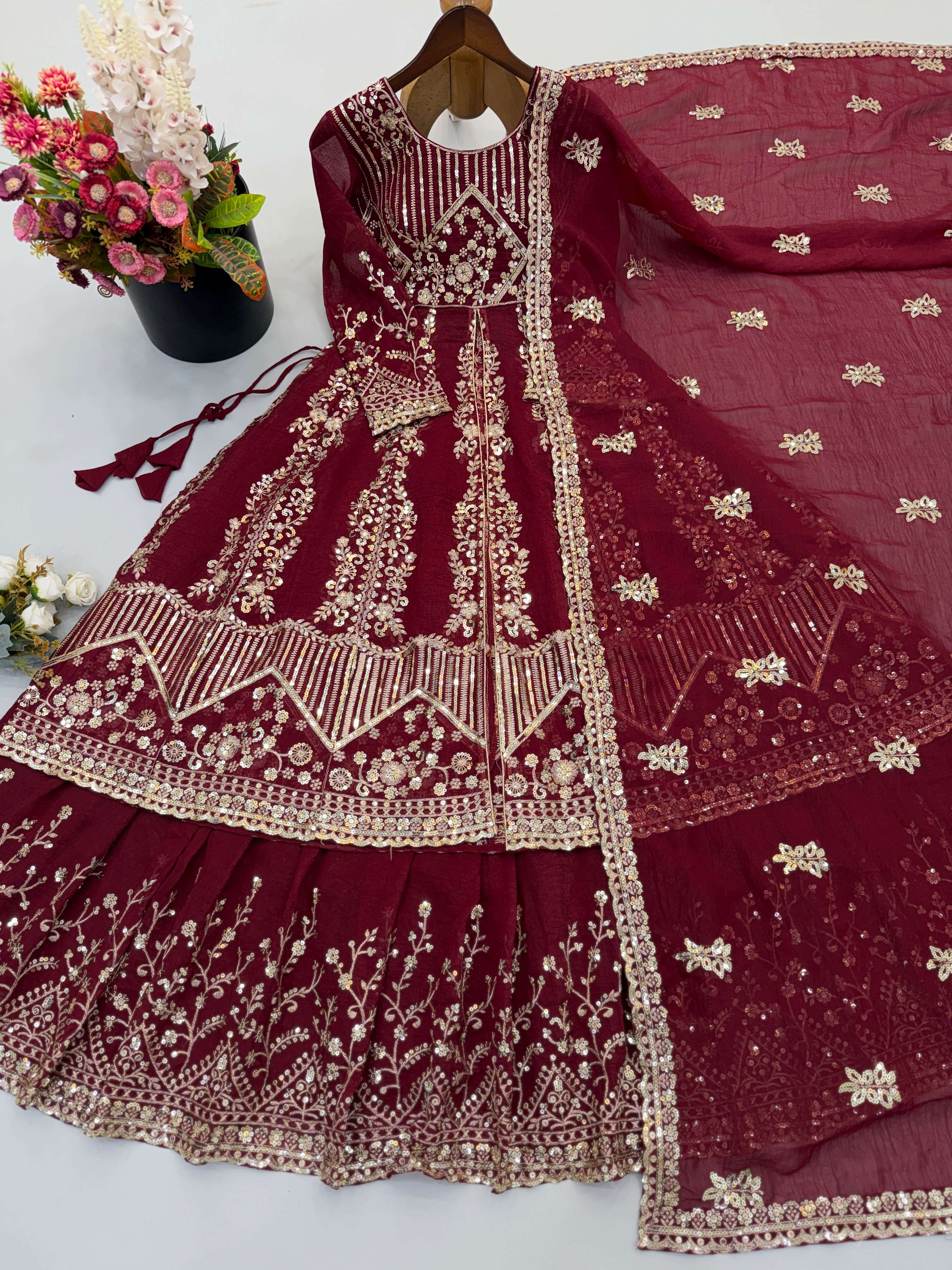 SR 1681 SILK HEAVY BEAUTIFUL DESIGNER WEDDING FUNCTION WEAR SUIT