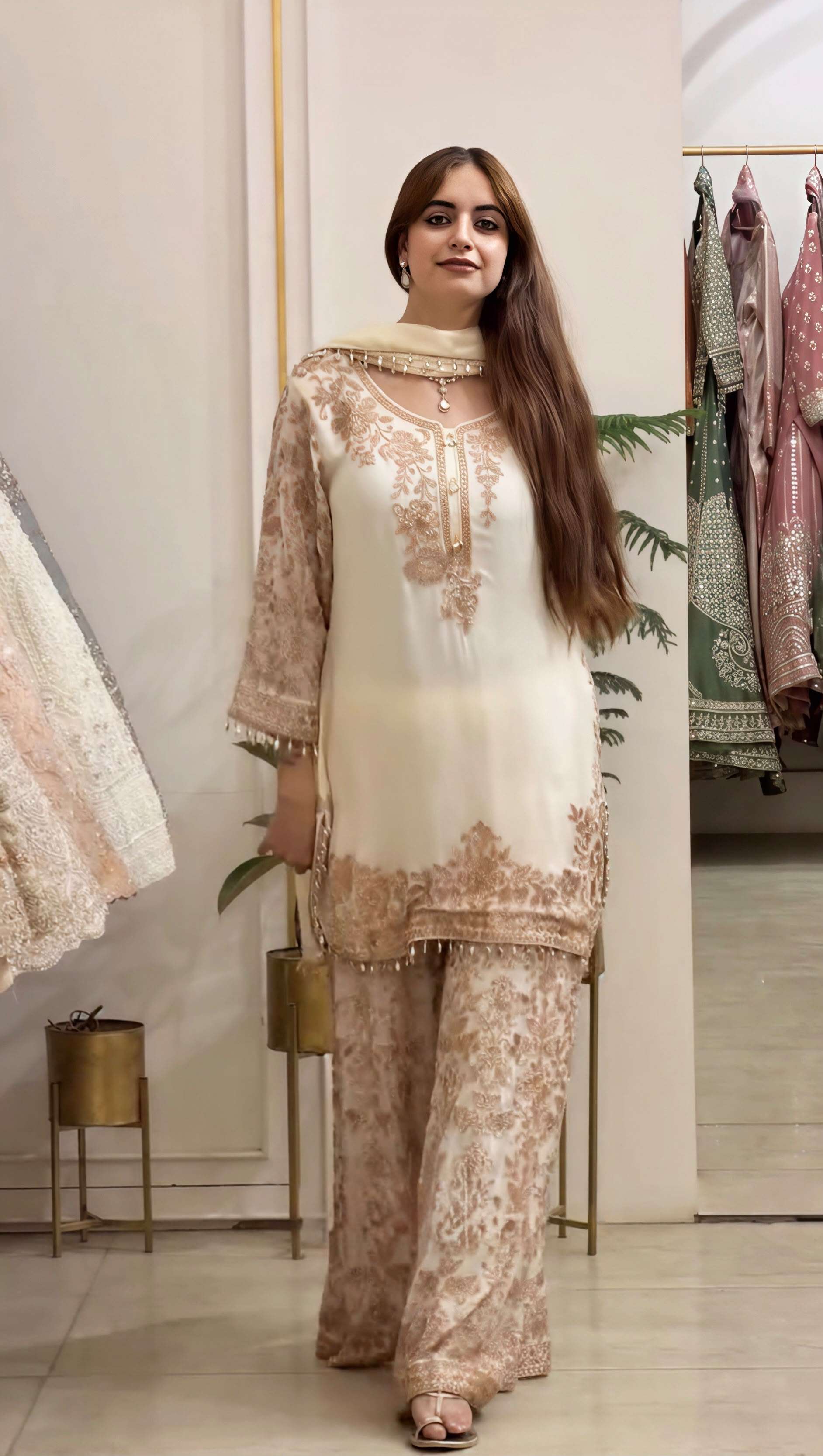 SR 1720 GEORGETTE SEQUENCE EMBROIDERY DESIGNER WORK PARTY WEAR LADIES SUIT