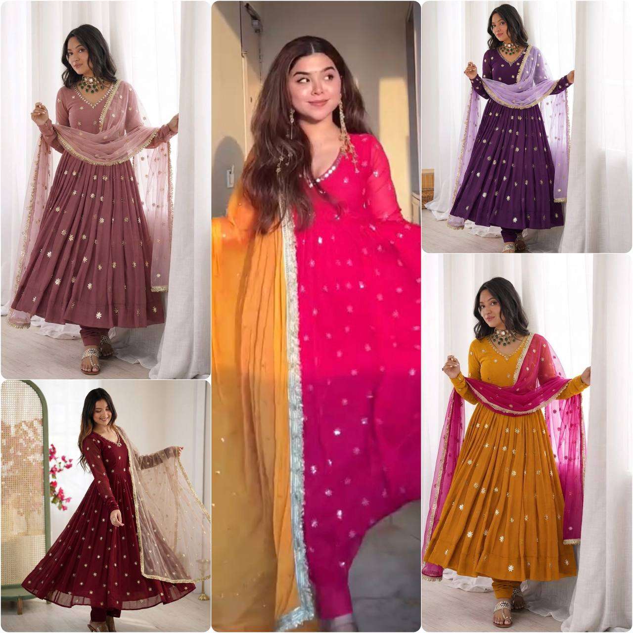 SRK 5313 GEORGETTE PREETY LOOK DESIGNER PARTY WEAR ANARKALI GOWN STYLE DRESS