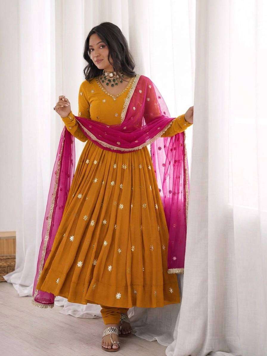SRK 5313 GEORGETTE PREETY LOOK DESIGNER PARTY WEAR ANARKALI GOWN STYLE DRESS
