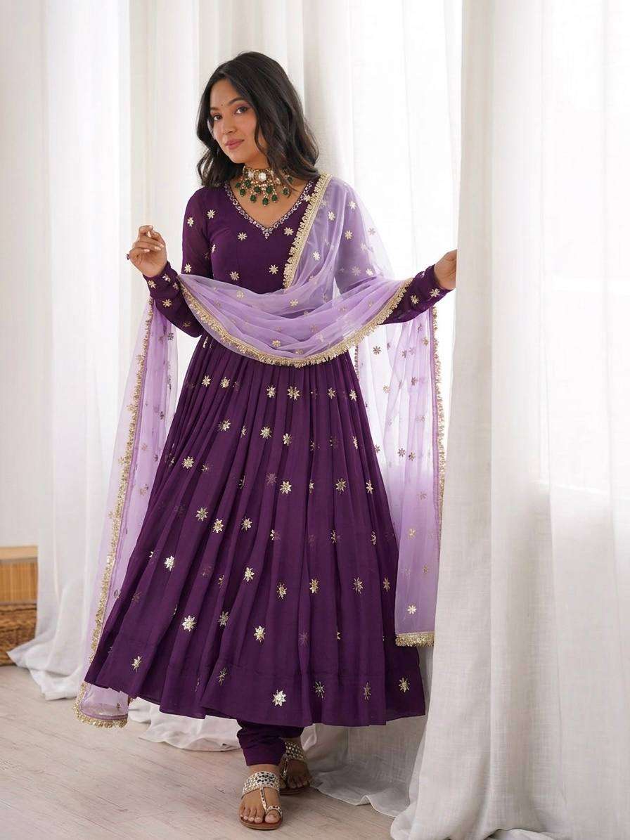 SRK 5313 GEORGETTE PREETY LOOK DESIGNER PARTY WEAR ANARKALI GOWN STYLE DRESS