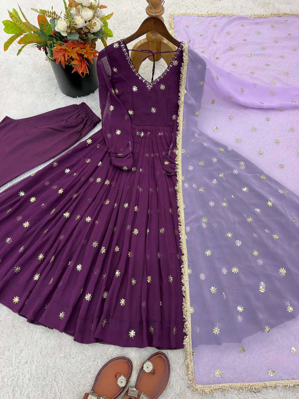 SRK 5313 GEORGETTE PREETY LOOK DESIGNER PARTY WEAR ANARKALI GOWN STYLE DRESS
