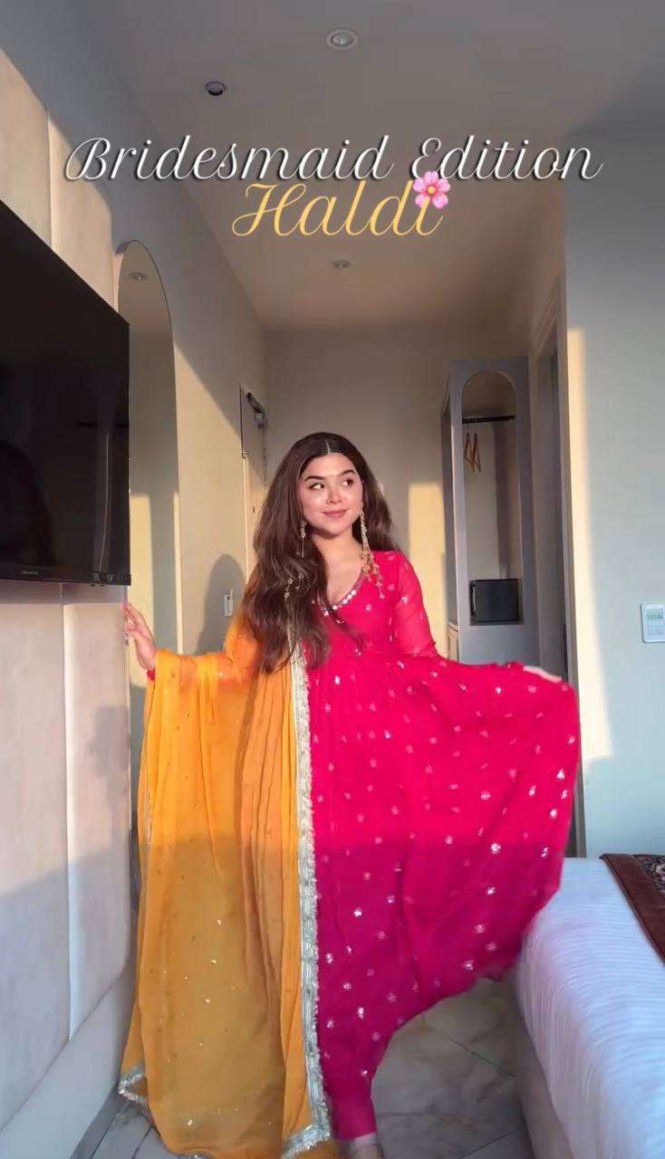SRK 5313 GEORGETTE PREETY LOOK DESIGNER PARTY WEAR ANARKALI GOWN STYLE DRESS