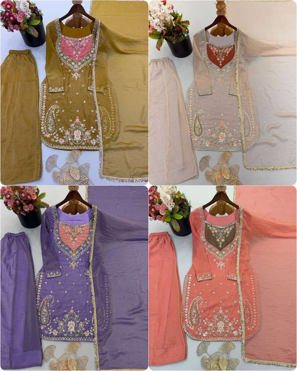 SRK 5369 SILK HEAVY EMBROIDERD DESIGNER FESTIVE WEAR LADIES SUIT