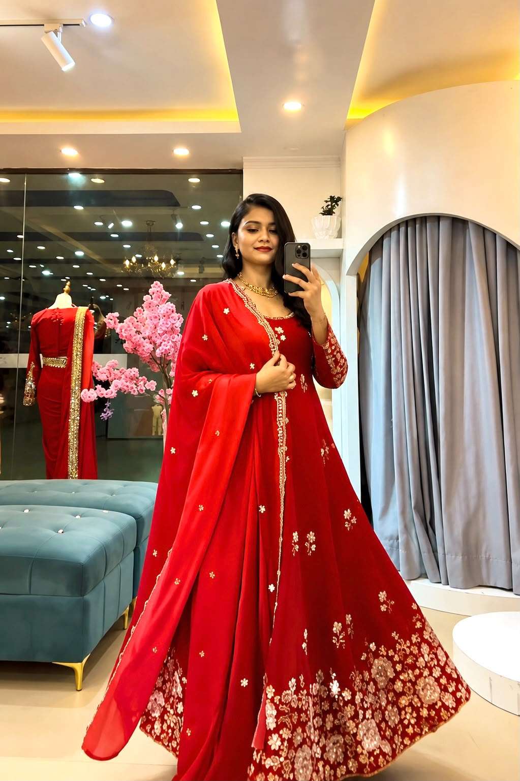 SSR 548 SILK SEQUENCE EMBROIDERED DESIGNER WORK ETHNIC WEAR LADIES SUIT
