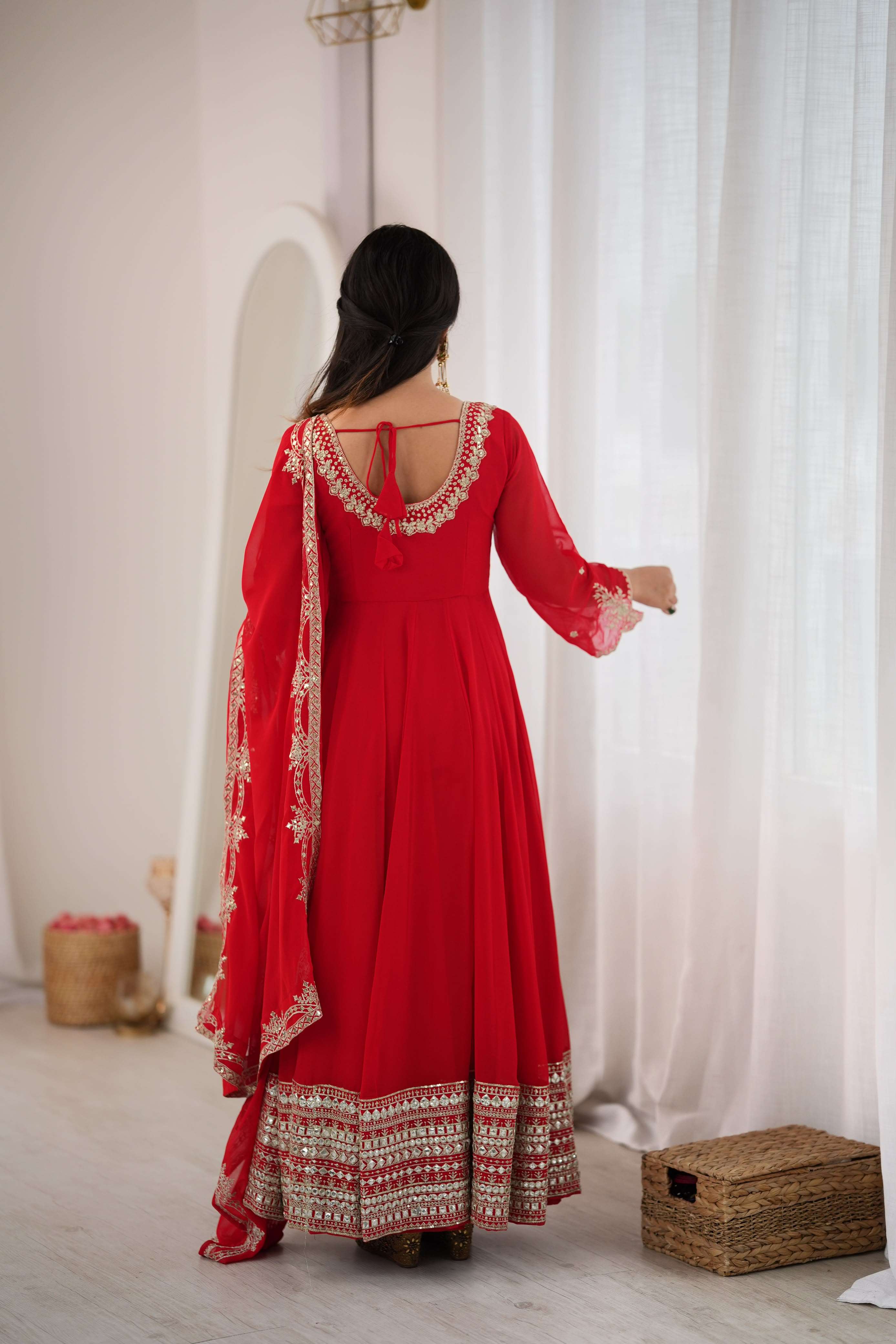 SSR 549 GEORGETTE DESIGNER PARTY WEAR LADIES GOWN BOTTOM AND DUPATTA SET 