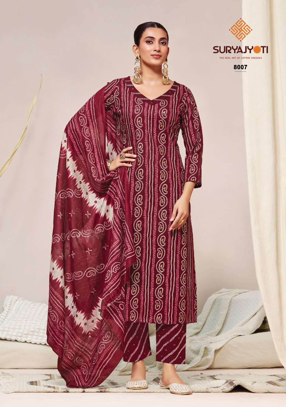 SURYAJYOTI BANDHANI LEHARIYA SPECIAL VOL 8 COTTON READY MADE SUIT