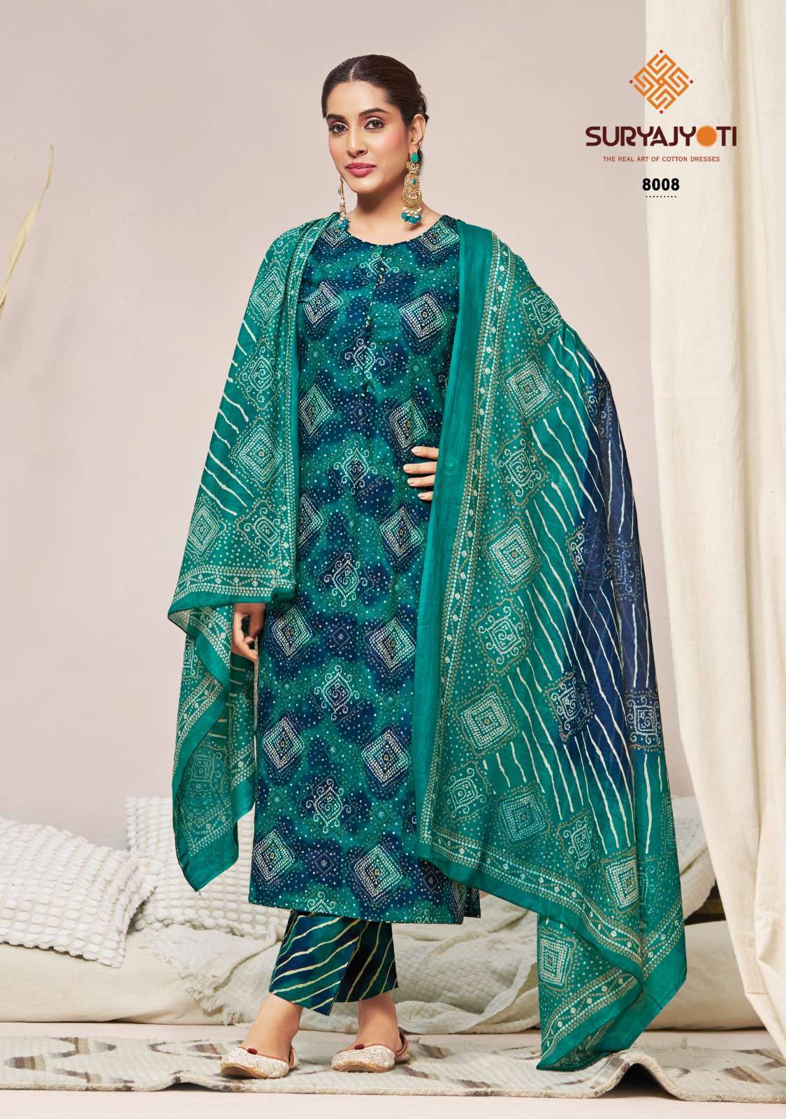 SURYAJYOTI BANDHANI LEHARIYA SPECIAL VOL 8 COTTON READY MADE SUIT