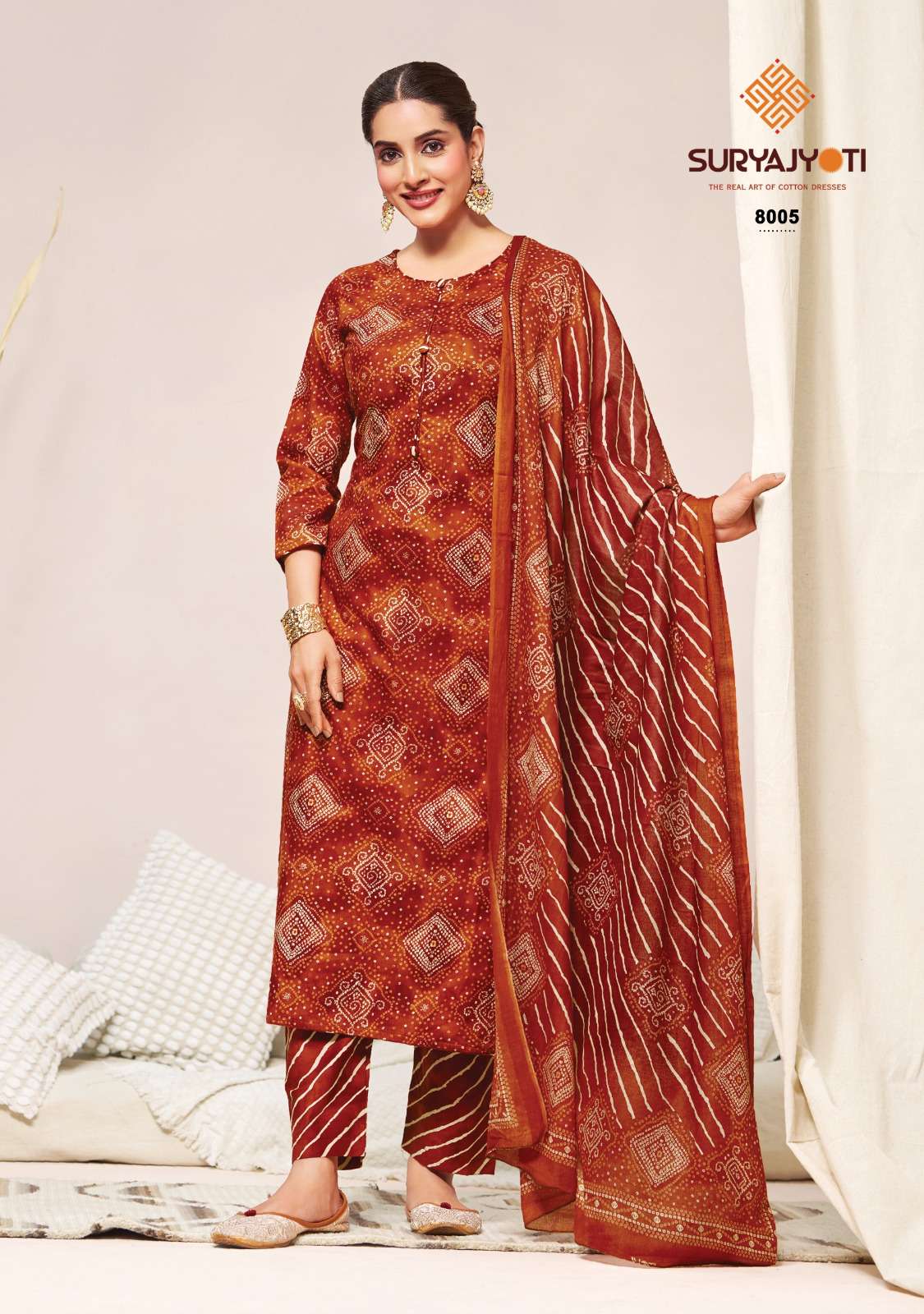 SURYAJYOTI BANDHANI LEHARIYA SPECIAL VOL 8 COTTON READY MADE SUIT