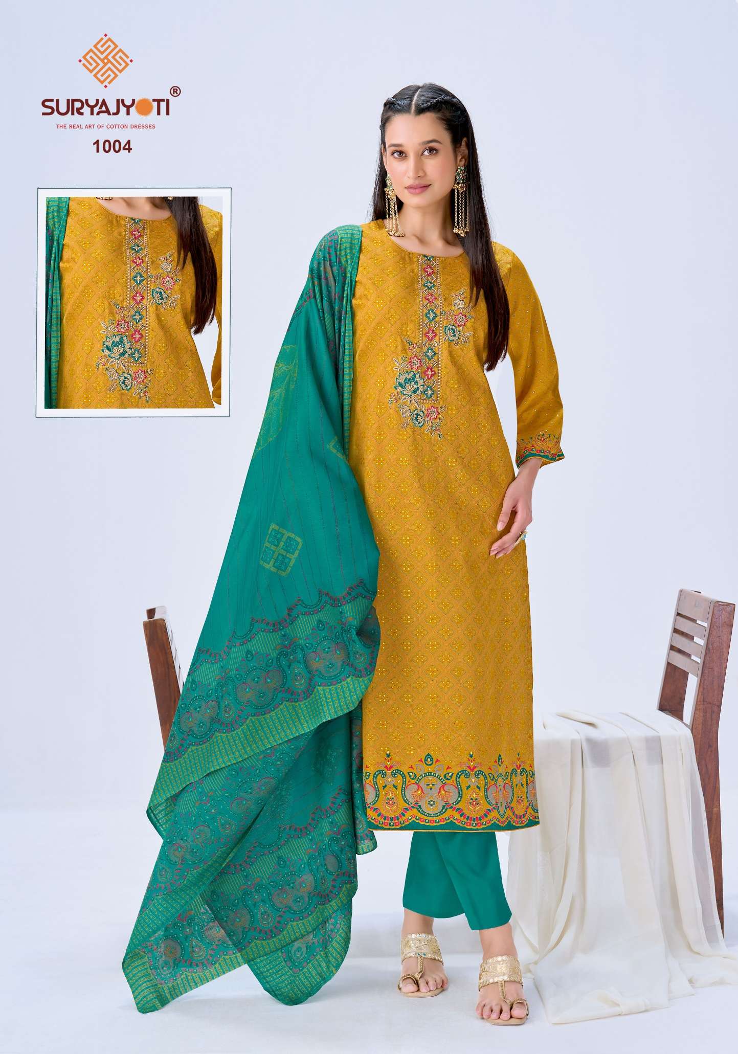 SURYAJYOTI KARUNA VOL 1 JAM SATIN PRINT WITH FANCY WORK SUITS 