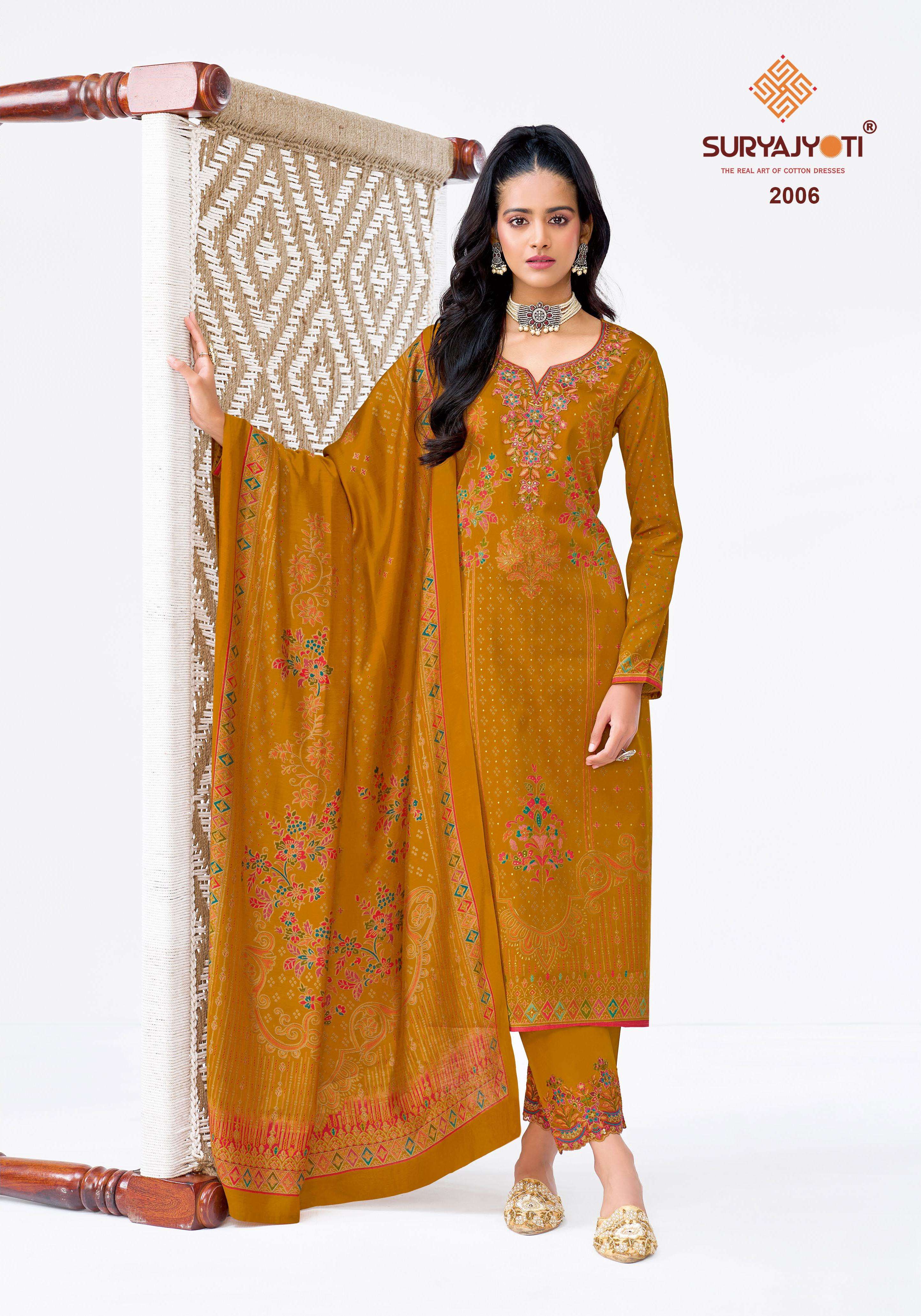 SURYAJYOTI KAVIRA VOL 2 JAM SATIN PRINT WITH EMBROIDERY DESIGNER WORK SUIT