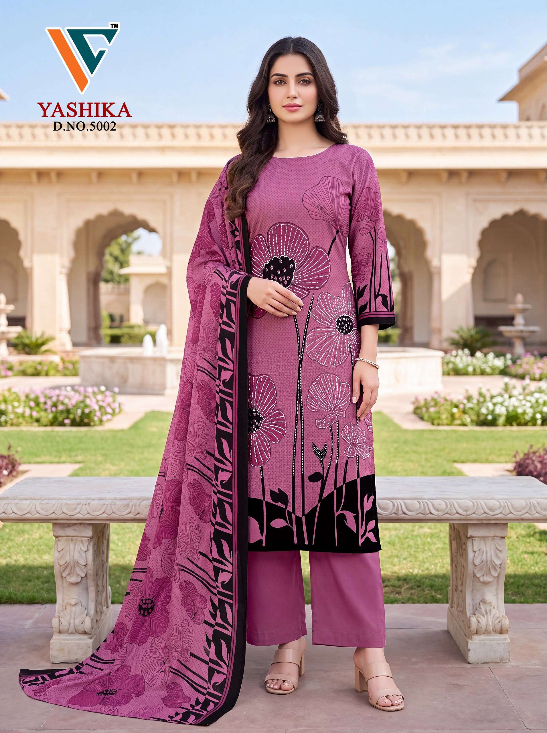 VANDANA CREATION YASHIKA VOL 5 COTTON PRINT WITH FANCY SWAROVSKI WORK SUIT