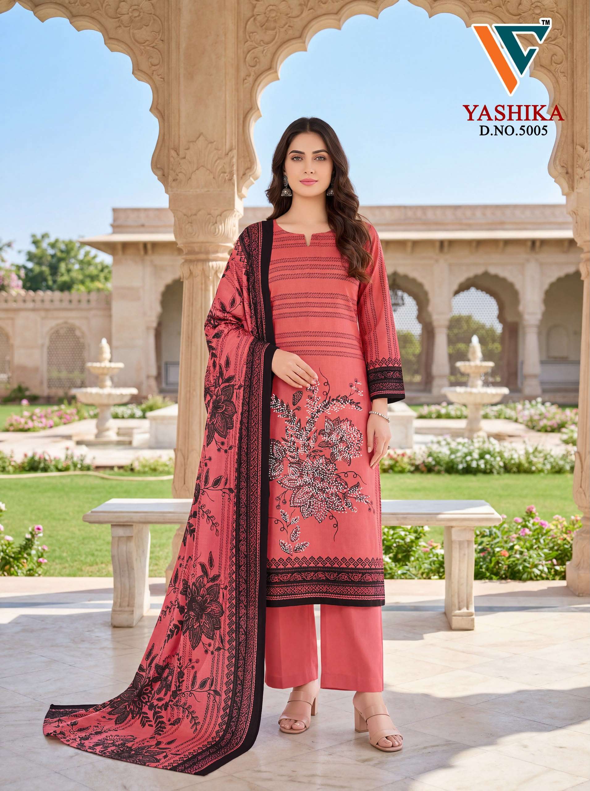VANDANA CREATION YASHIKA VOL 5 COTTON PRINT WITH FANCY SWAROVSKI WORK SUIT