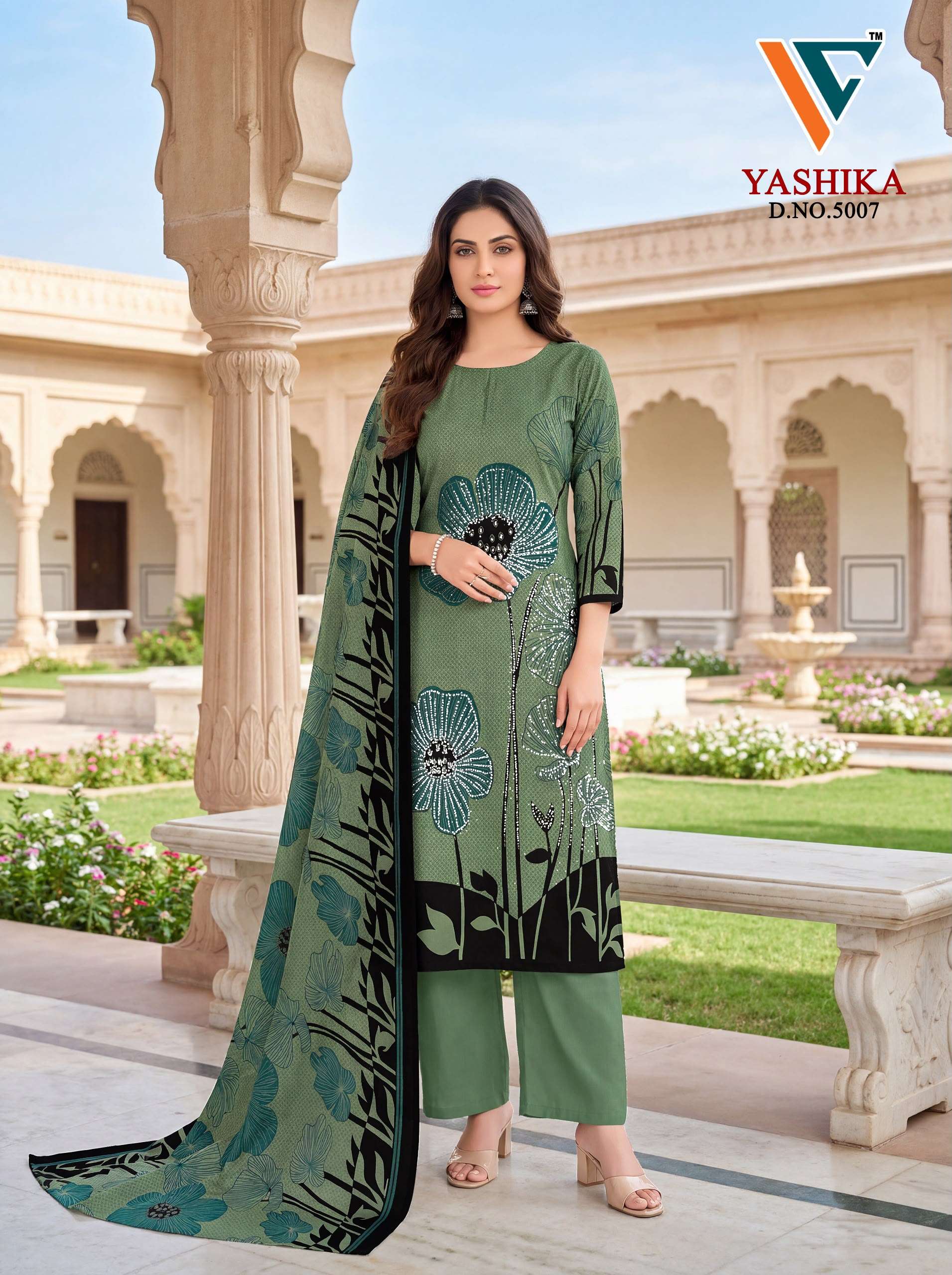 VANDANA CREATION YASHIKA VOL 5 COTTON PRINT WITH FANCY SWAROVSKI WORK SUIT