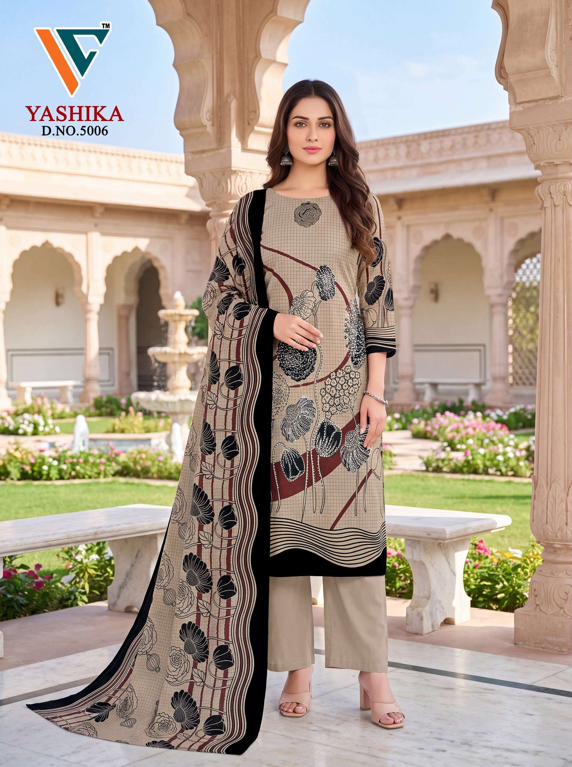 VANDANA CREATION YASHIKA VOL 5 COTTON PRINT WITH FANCY SWAROVSKI WORK SUIT