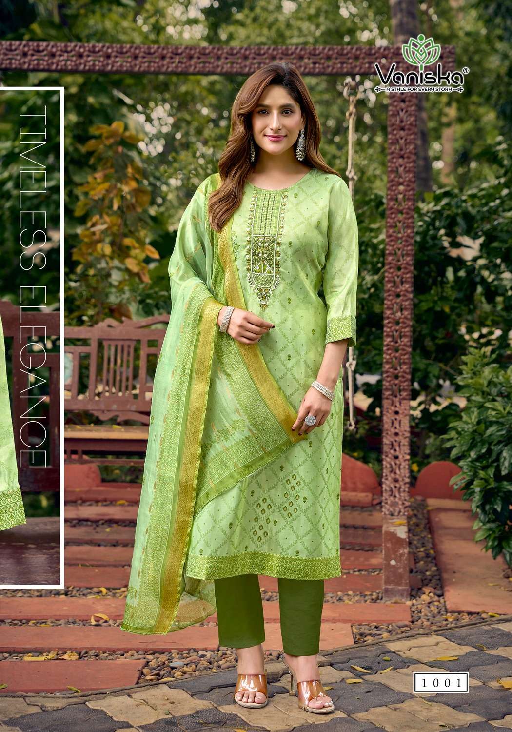 VANSIKA ️SIMMER VOL 1 SILK STRAIGHT STYLE  KURTI WITH PANT &  DUPATTA SET