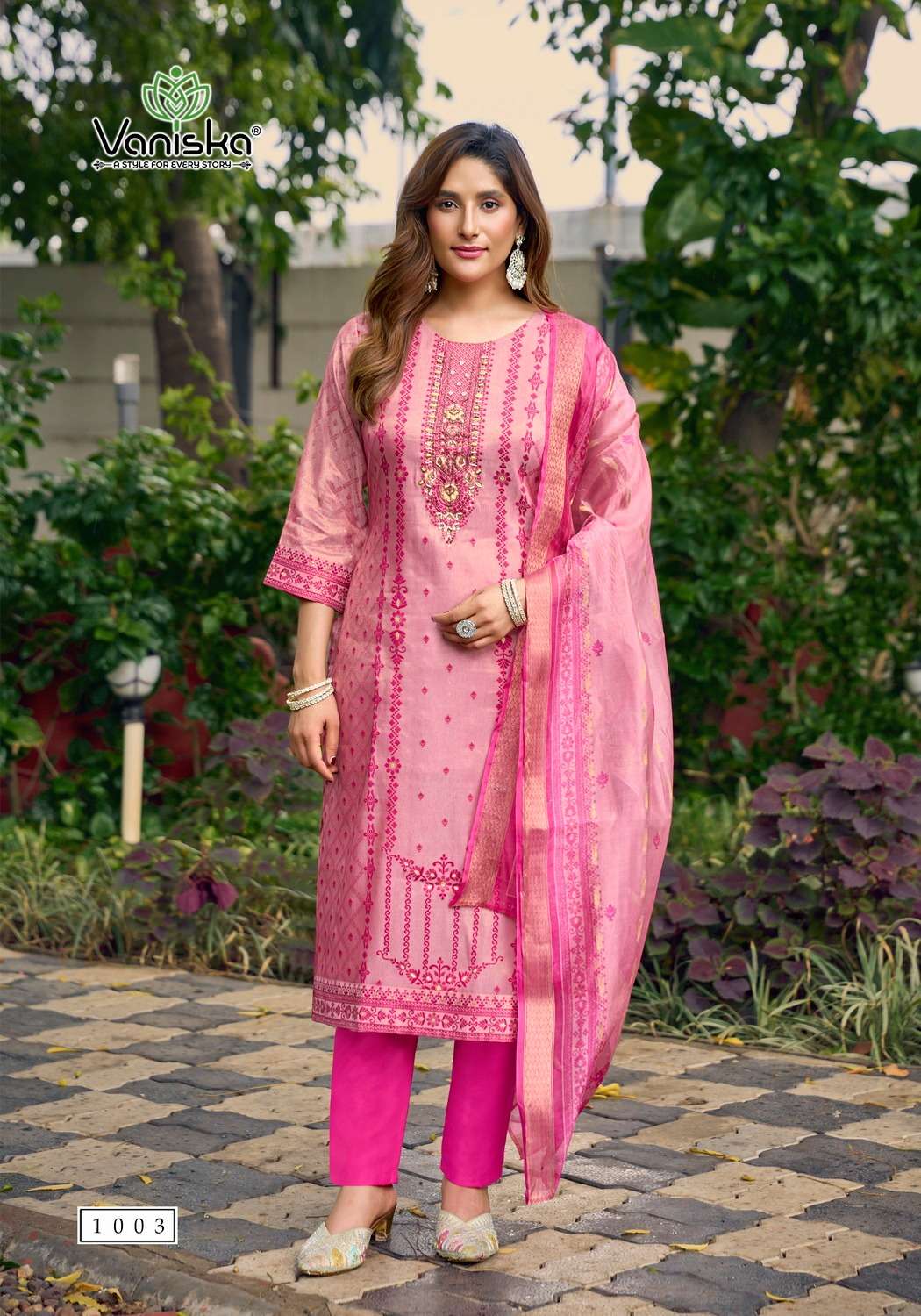 VANSIKA ️SIMMER VOL 1 SILK STRAIGHT STYLE  KURTI WITH PANT &  DUPATTA SET
