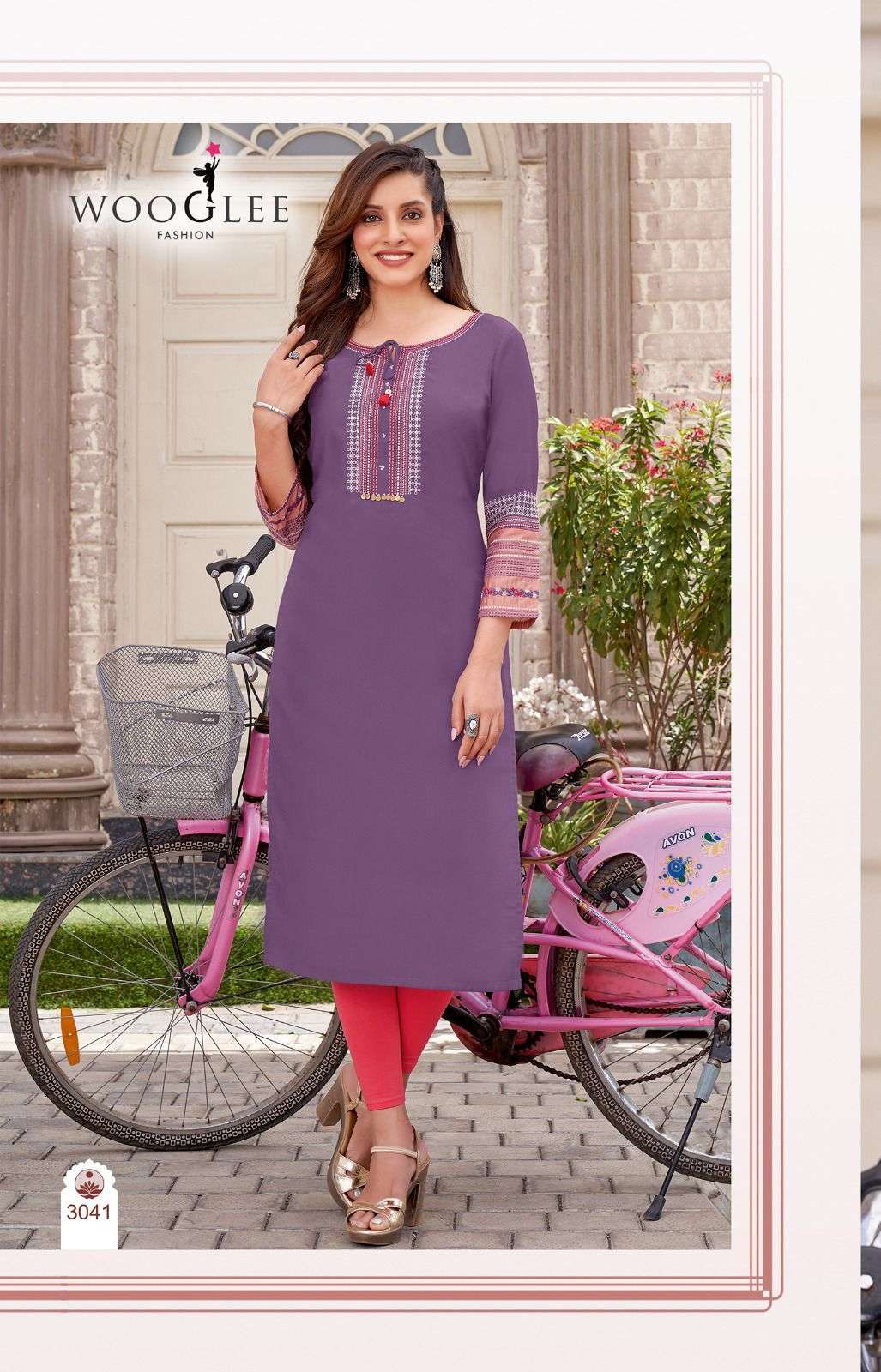 WOOGLEE SALONEE VOL 8 RAYON FANCY EMBROIDERIES WORK KURTI 