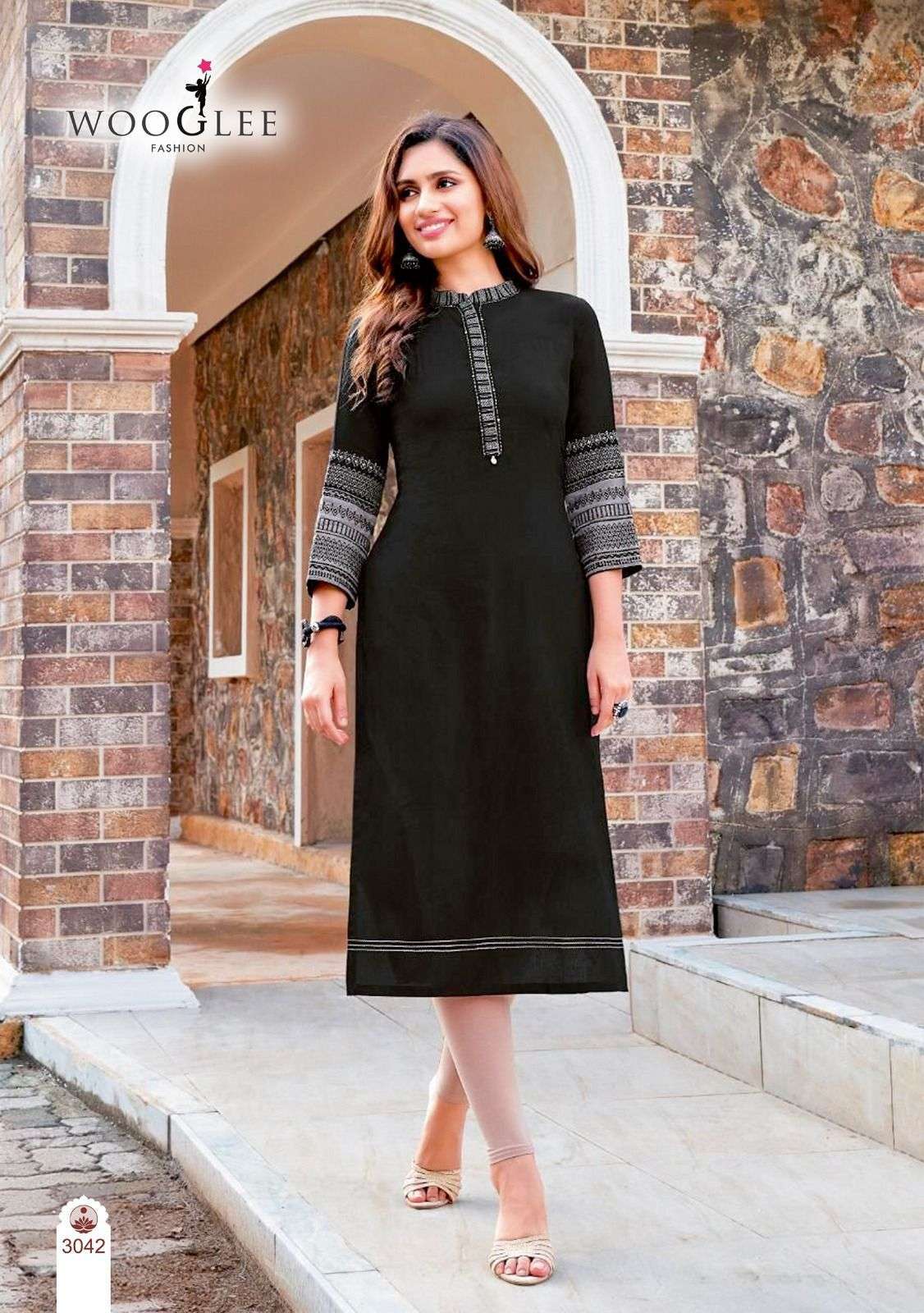 WOOGLEE SALONEE VOL 8 RAYON FANCY EMBROIDERIES WORK KURTI 