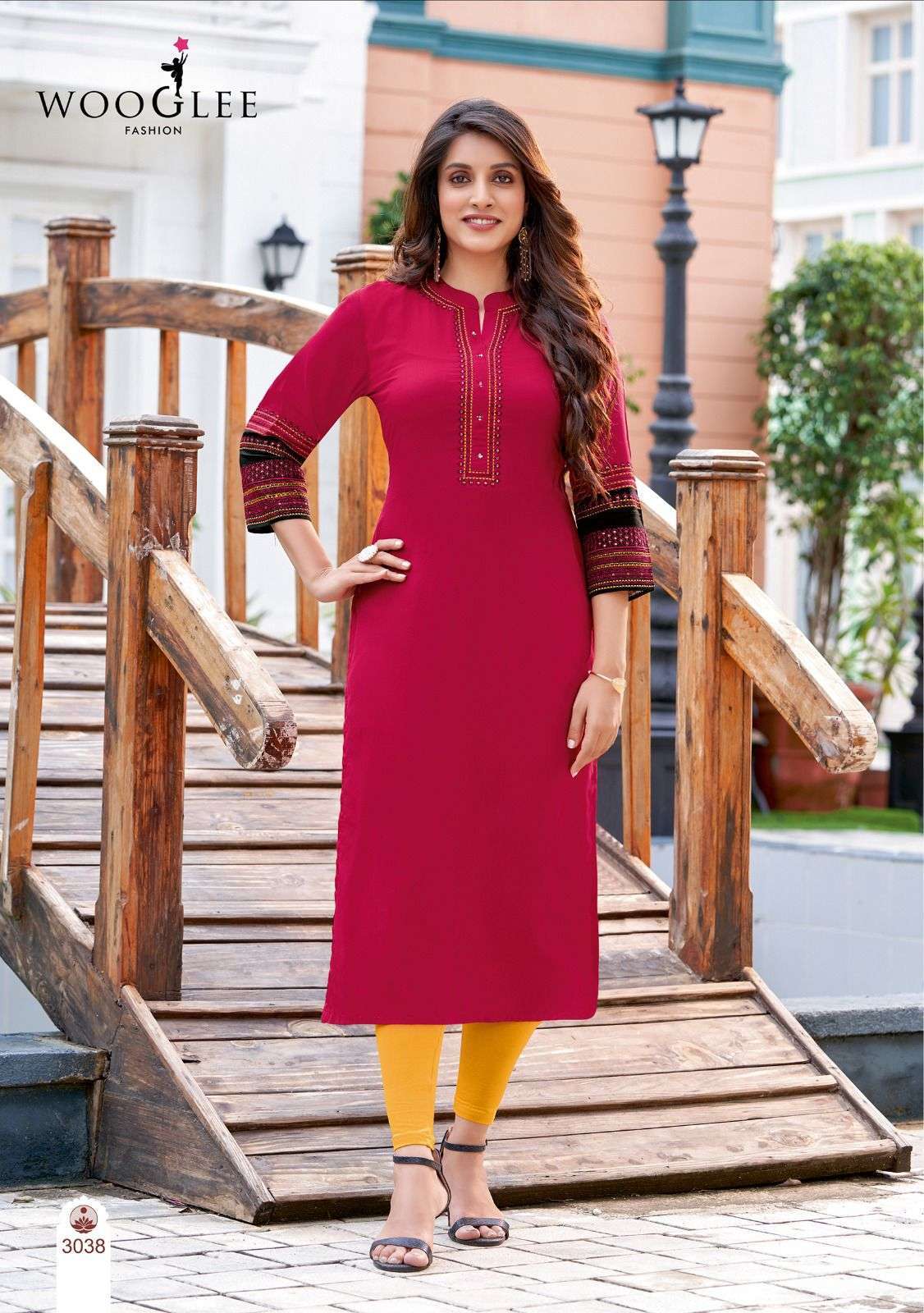 WOOGLEE SALONEE VOL 8 RAYON FANCY EMBROIDERIES WORK KURTI 
