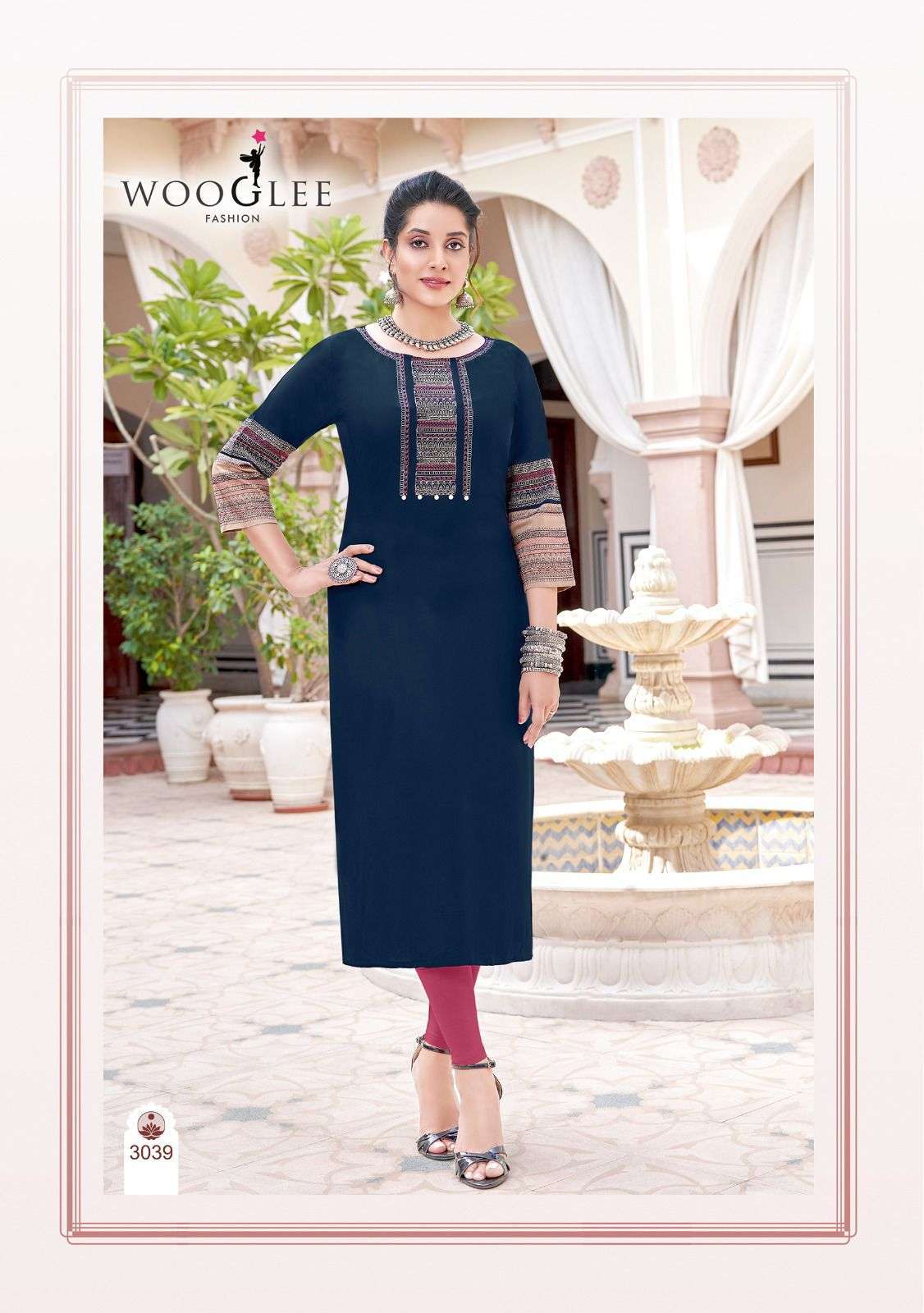 WOOGLEE SALONEE VOL 8 RAYON FANCY EMBROIDERIES WORK KURTI 