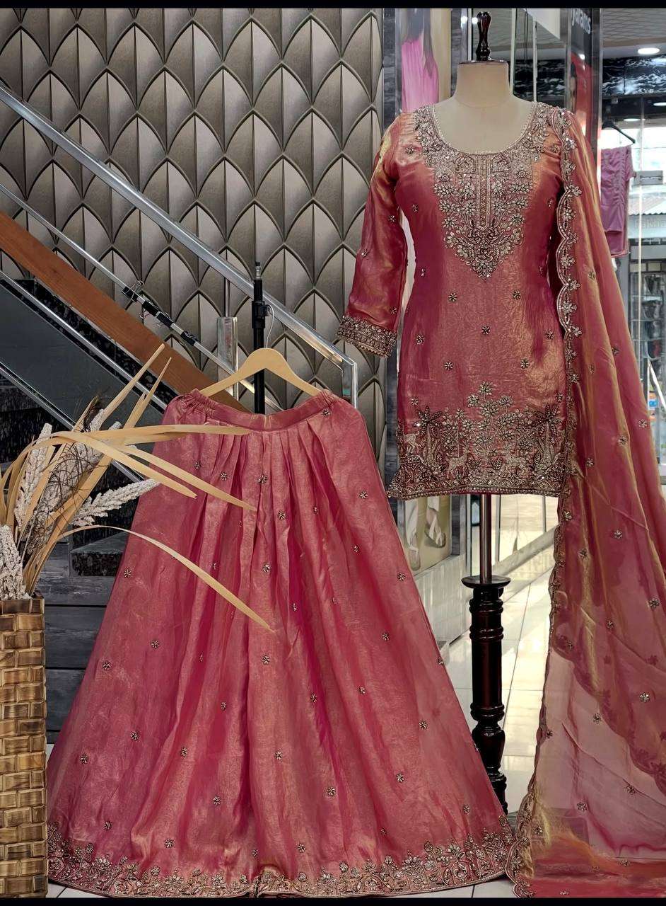 WW 1280 SILK BEAUTIFUL DESIGNER LOOK WEDDING FUNCTION WEAR SHARARA SUIT