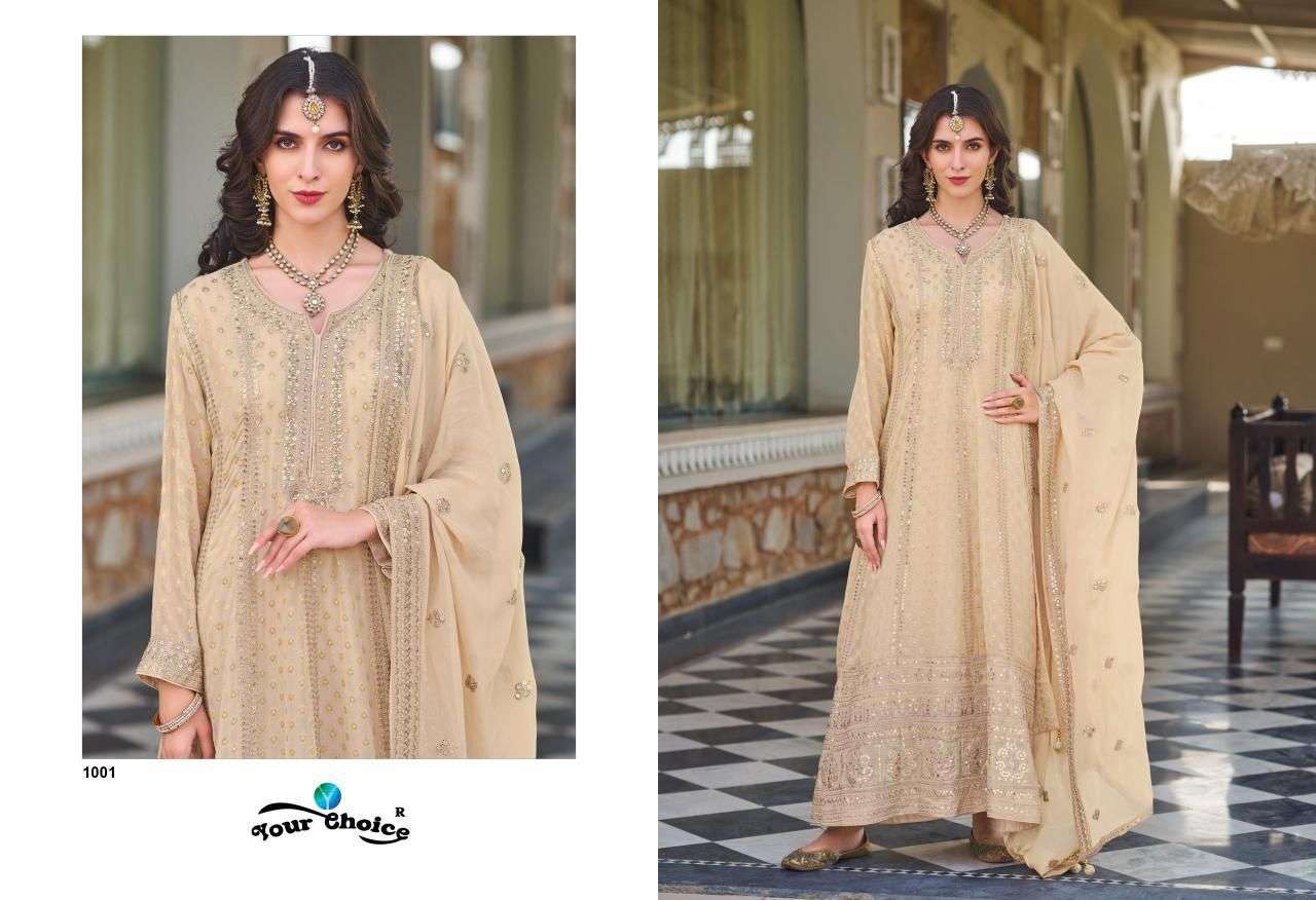 YOUR CHOICE JANVI HEAVY EMBROIDERED DESIGNER WEDDING FUNCTION WEAR LADIES SUIT