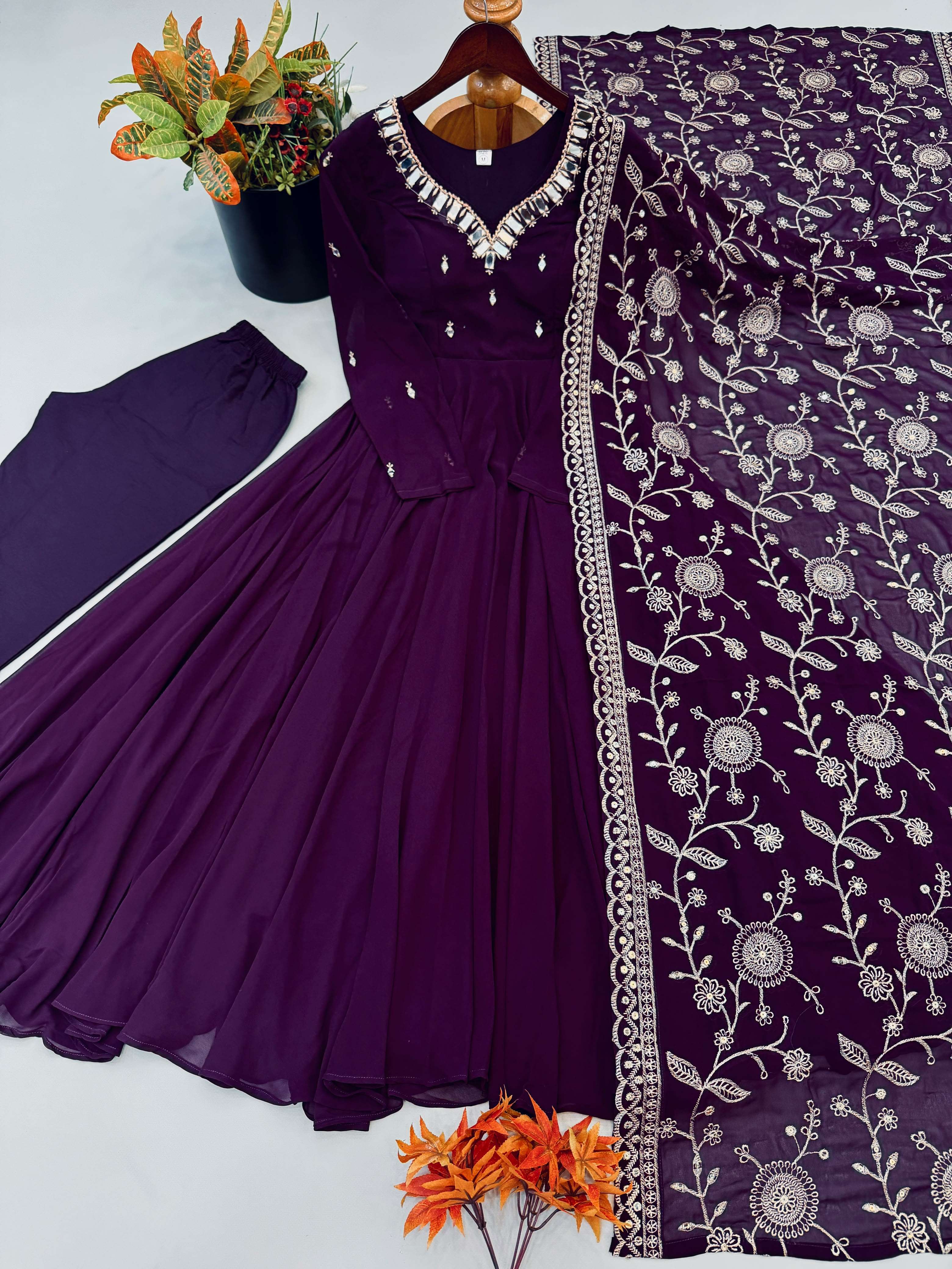 ZF 5025 GEORGETTE PREETY LOOK DESIGNER LADIES PARTY WEAR GOWN SUIT