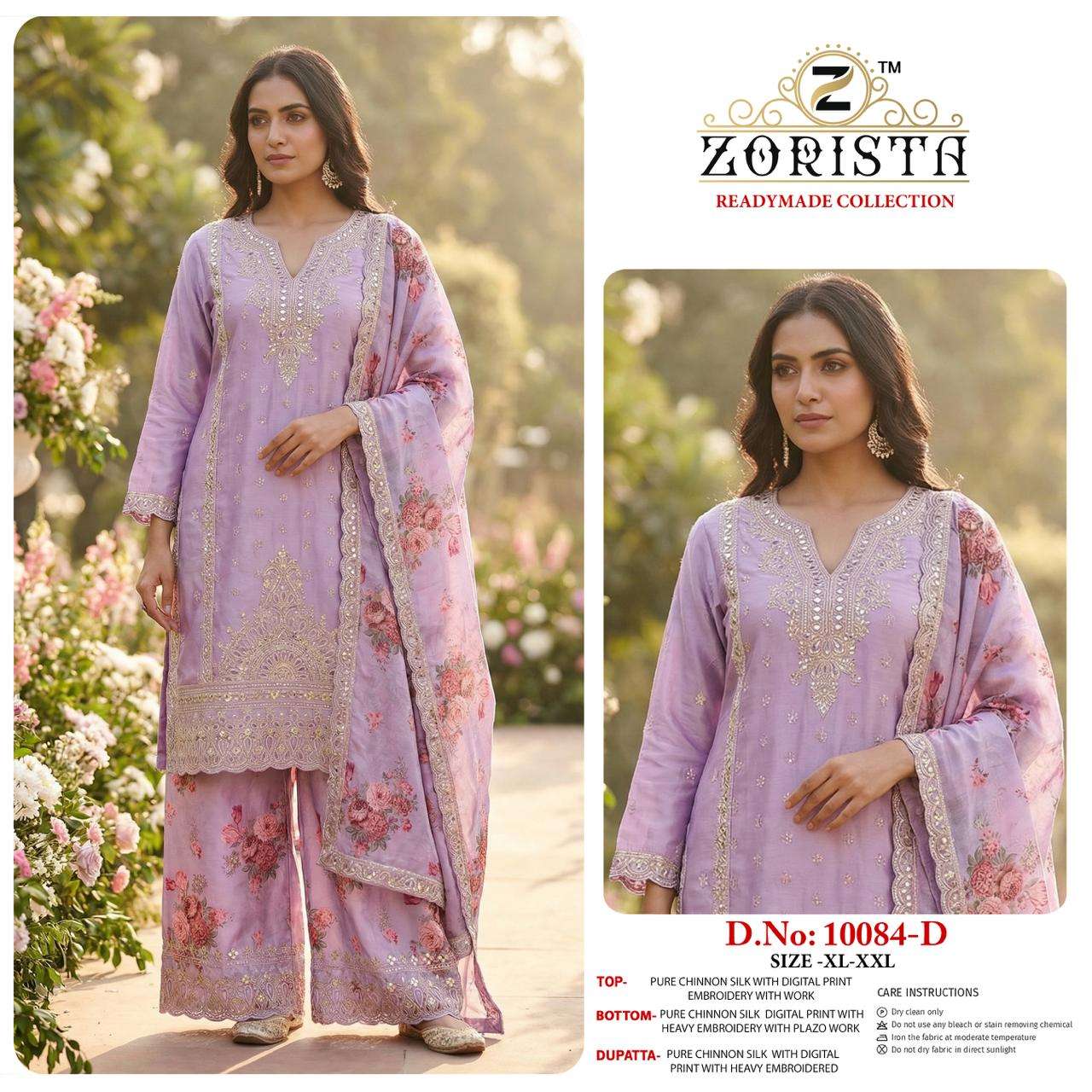 ZORISTA D NO 10084 SILK WITH EMBRODERY DESIGNER READY MADE PAKISTANI SUIT