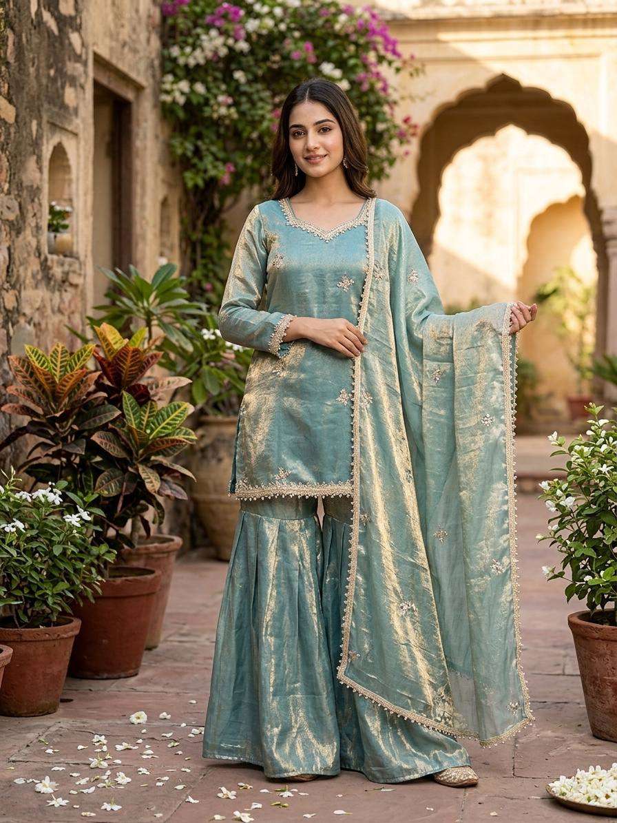 ZSR 3181 SILK SEQUENCE EMBROIDERY DESIGNER WORK PARTY WEAR LADIES SUITS 