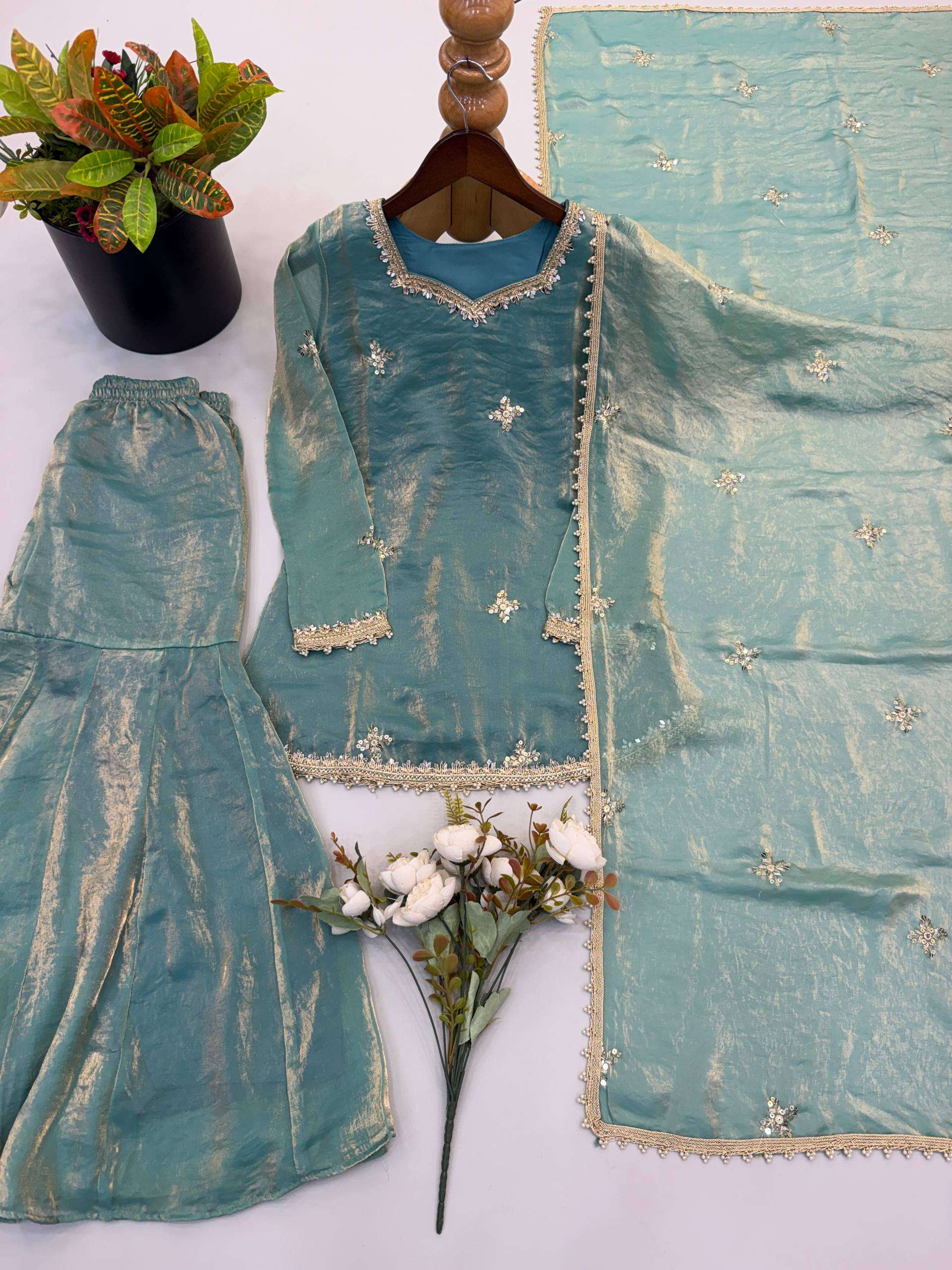 ZSR 3181 SILK SEQUENCE EMBROIDERY DESIGNER WORK PARTY WEAR LADIES SUITS 