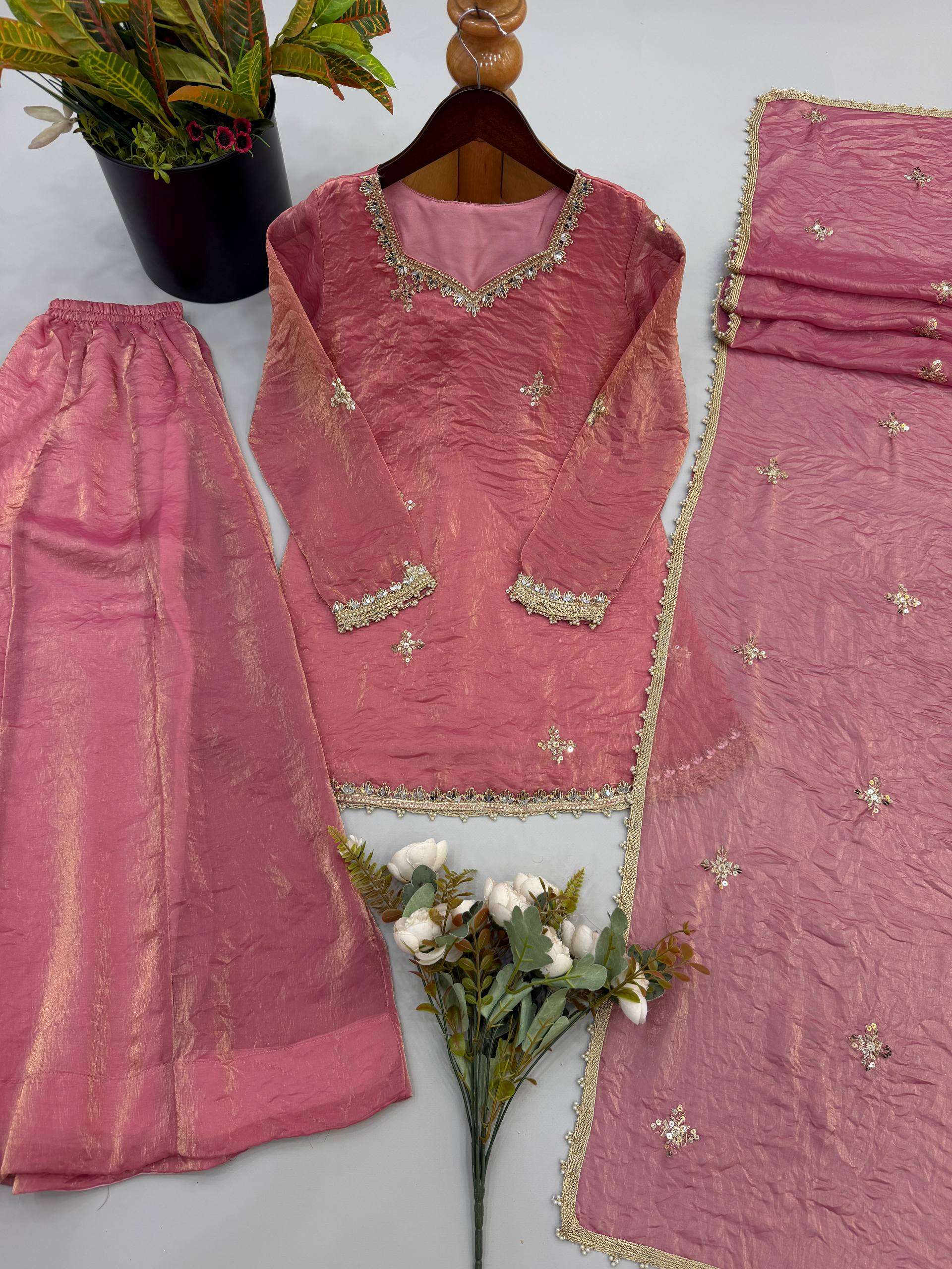 ZSR 3181 SILK SEQUENCE EMBROIDERY DESIGNER WORK PARTY WEAR LADIES SUITS 
