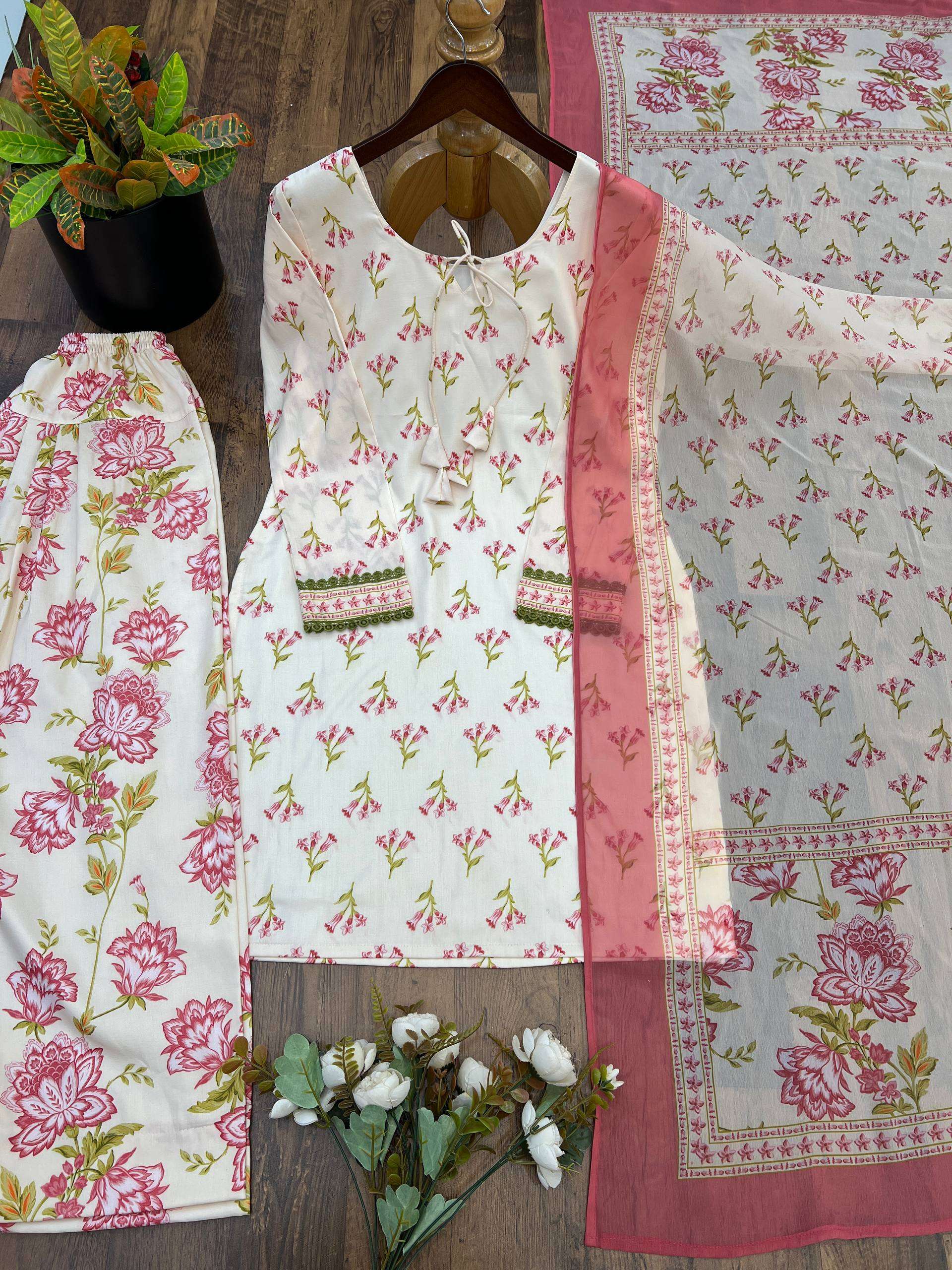 ZSR 3183 MUSLIN DIGITAL PRINT WITH DESIGNER WORK ETHNIC WEAR LADIES SUIT