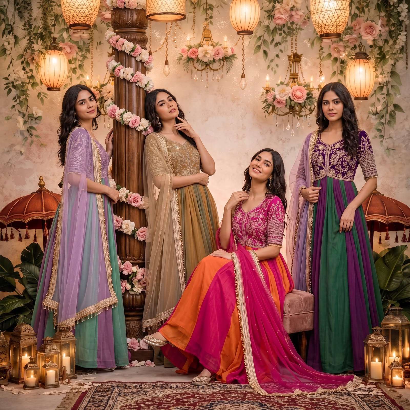 AD 247 SILK BEAUTIFUL DESIGNER LOOK PARTY WEAR LADIES GOWN BOTTOM AND DUPATTA SET 