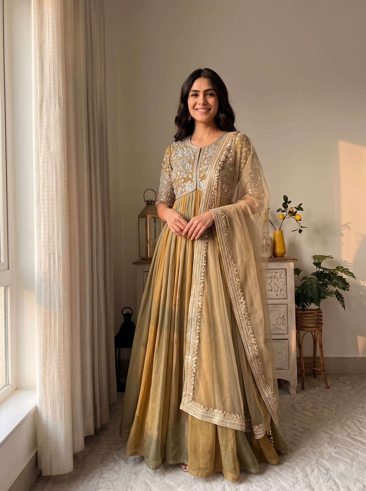AD 247 SILK BEAUTIFUL DESIGNER LOOK PARTY WEAR LADIES GOWN BOTTOM AND DUPATTA SET 