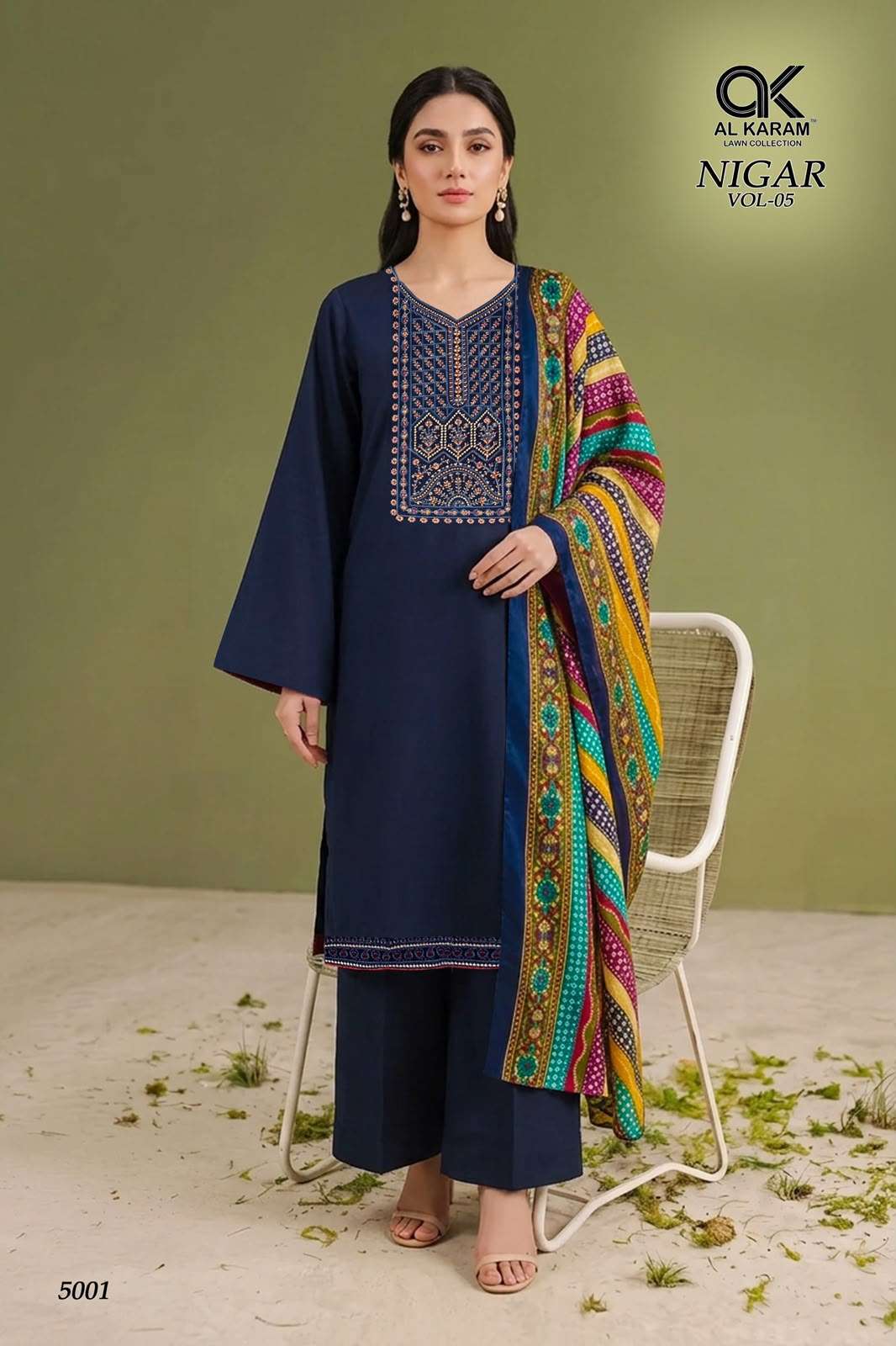 AL KARAM NIGAR VOL 5 RAYON FANCY EMBROIDERIES WORK LADIES SUIT