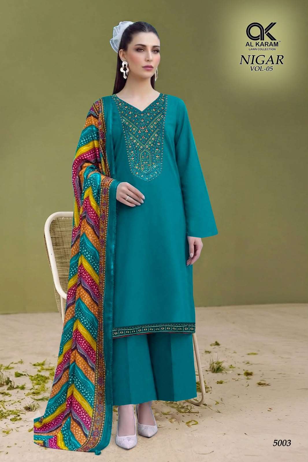 AL KARAM NIGAR VOL 5 RAYON FANCY EMBROIDERIES WORK LADIES SUIT