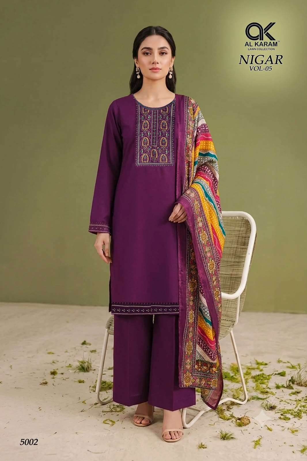 AL KARAM NIGAR VOL 5 RAYON FANCY EMBROIDERIES WORK LADIES SUIT