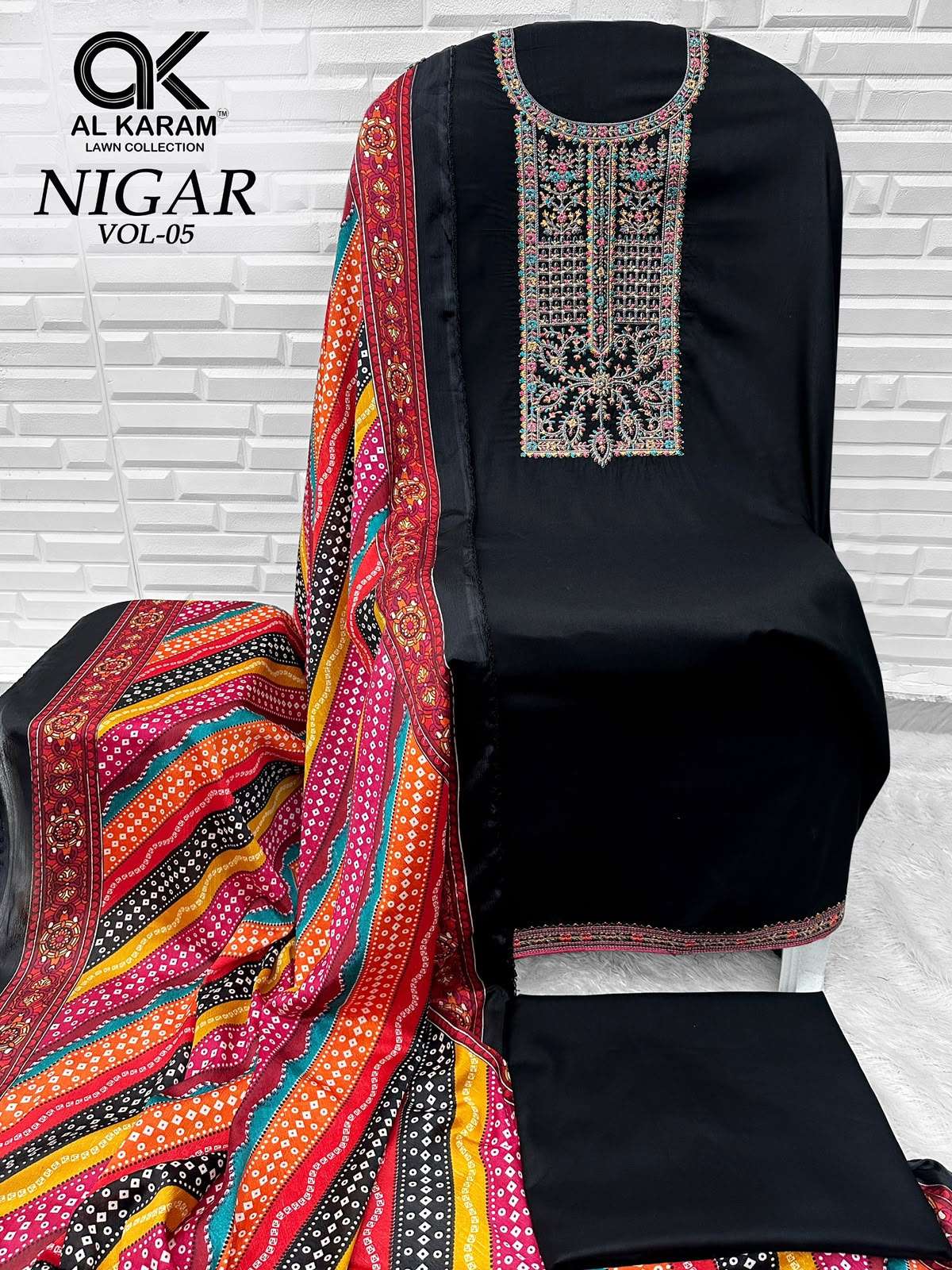 AL KARAM NIGAR VOL 5 RAYON FANCY EMBROIDERIES WORK LADIES SUIT