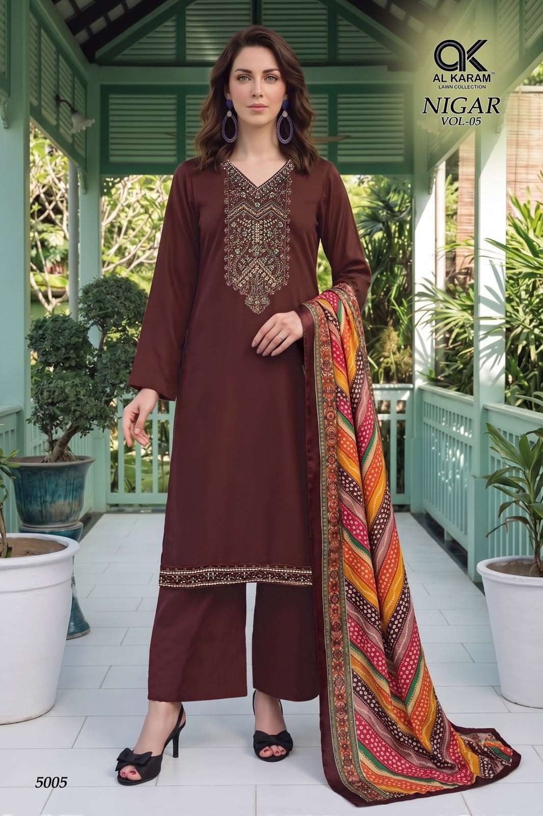 AL KARAM NIGAR VOL 5 RAYON FANCY EMBROIDERIES WORK LADIES SUIT
