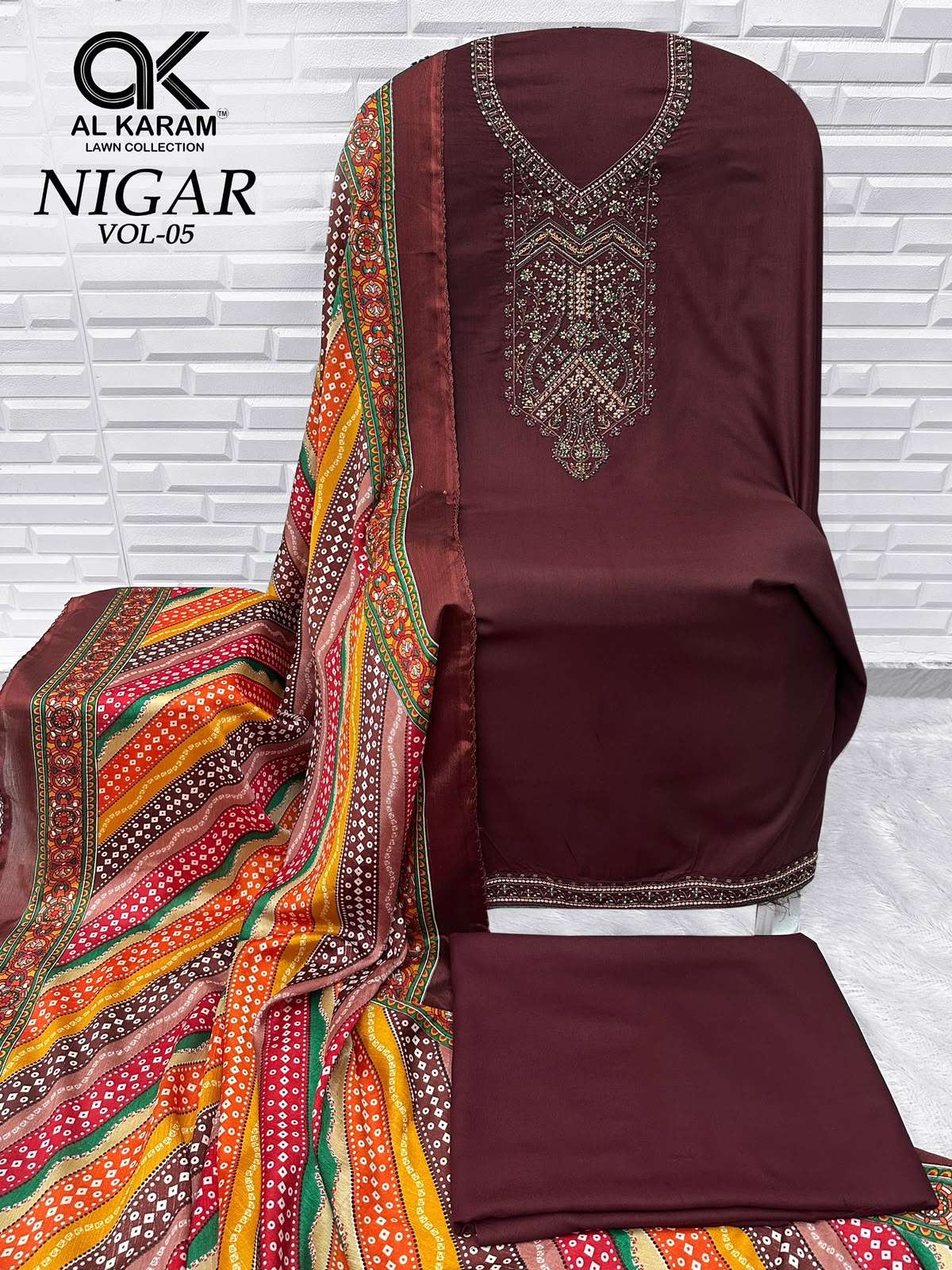 AL KARAM NIGAR VOL 5 RAYON FANCY EMBROIDERIES WORK LADIES SUIT