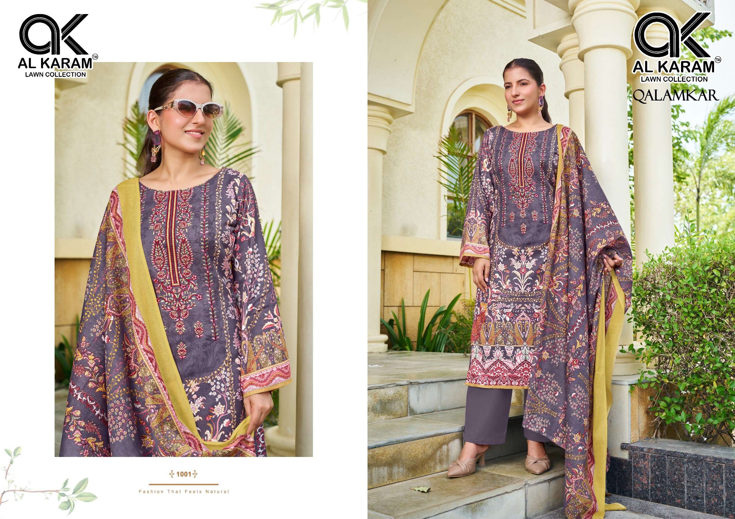 AL KARAM QALAMKAR COTTON DIGITAL PRINT WITH FANCY WORK SUIT