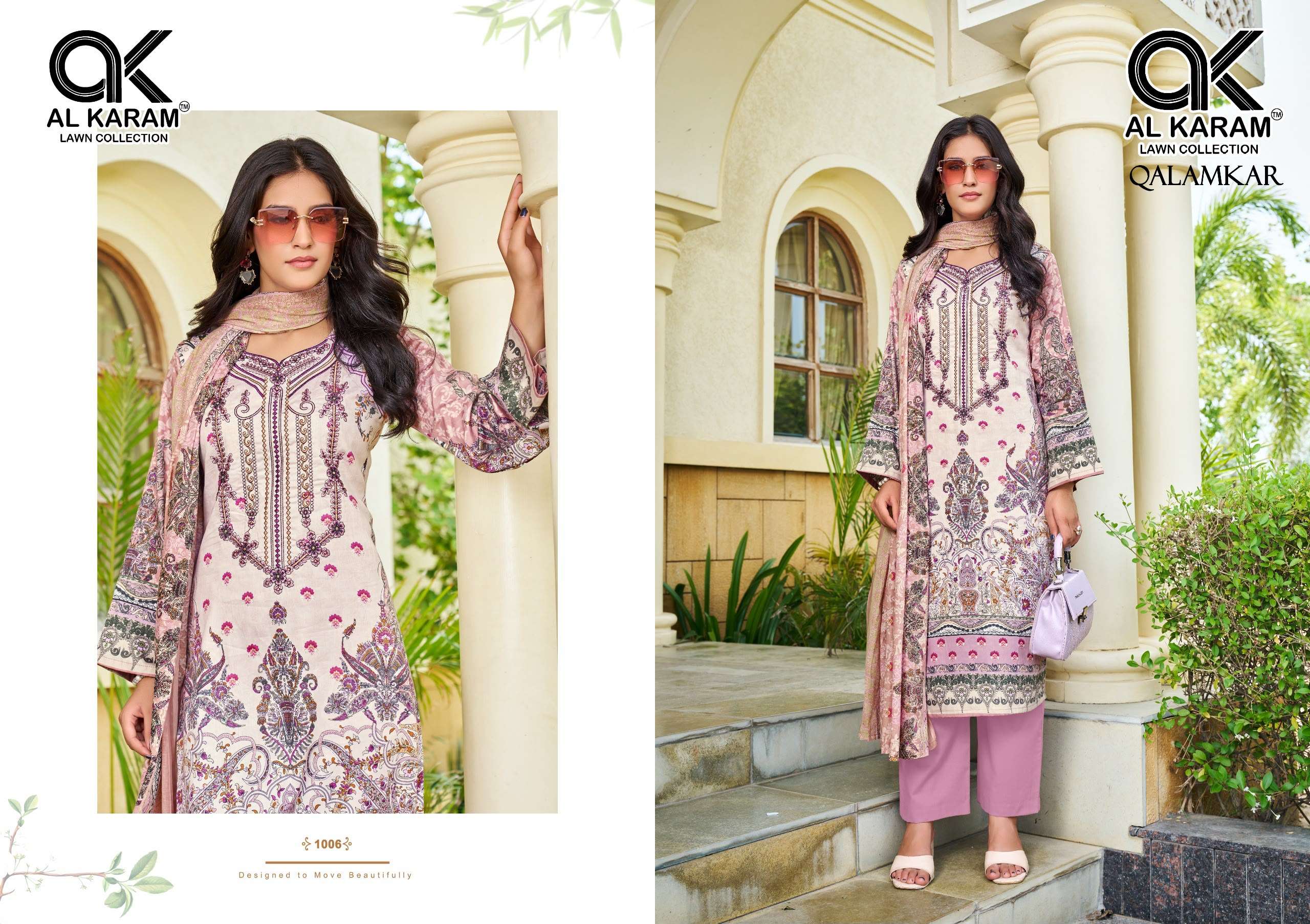 AL KARAM QALAMKAR COTTON DIGITAL PRINT WITH FANCY WORK SUIT