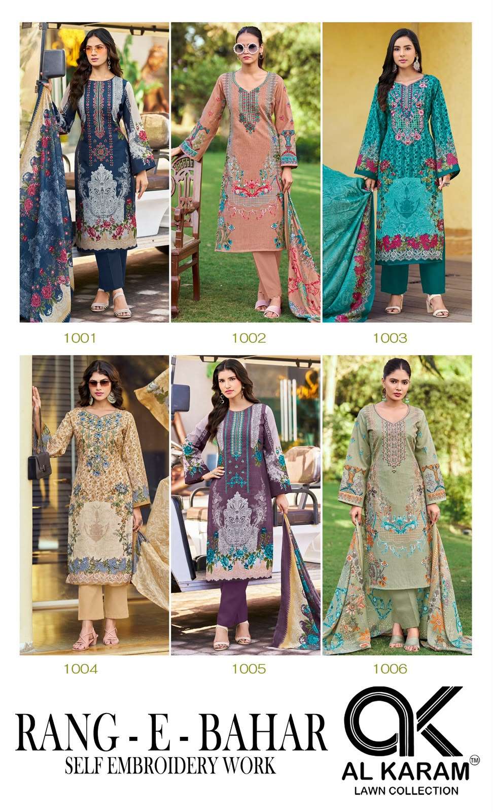 AL KARAM RANG E BAHAR COTTON DIGITAL STYLE PRINTS WITH FANCY WORK SALWAR SUIT