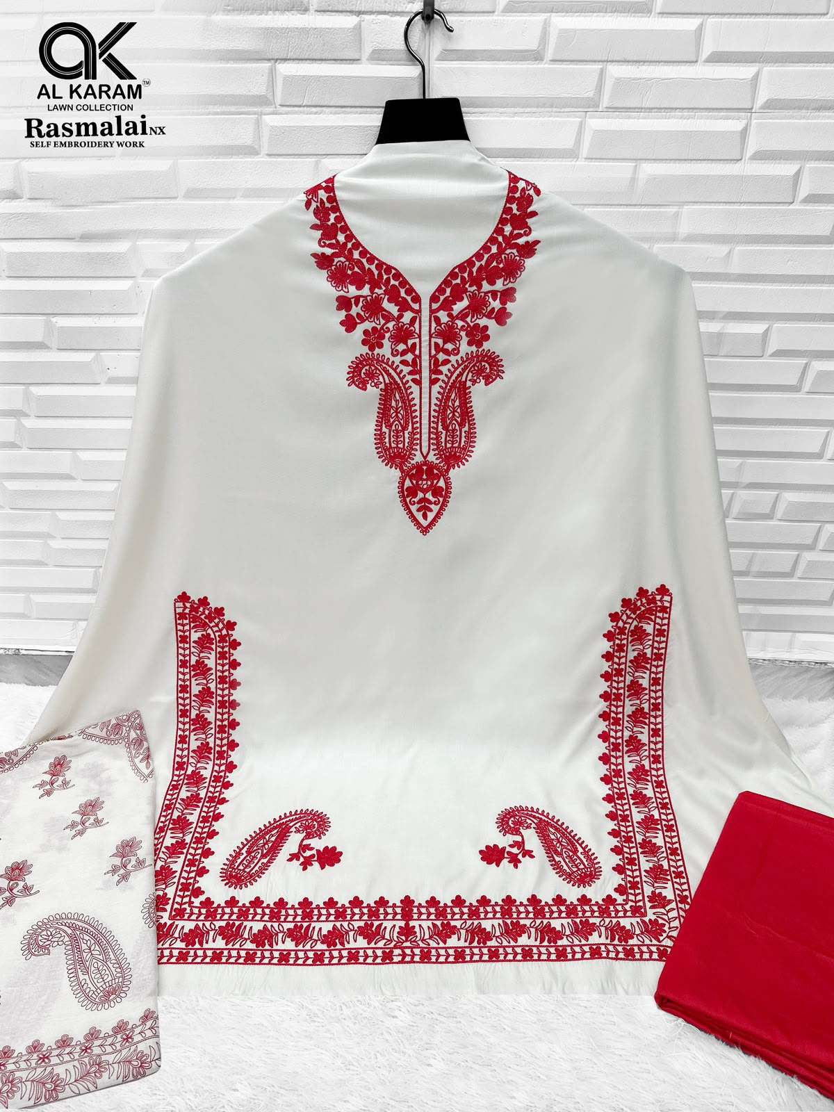 AL KARAM RASMALAI NX RAYON EMBROIDERY WORKS SUIT
